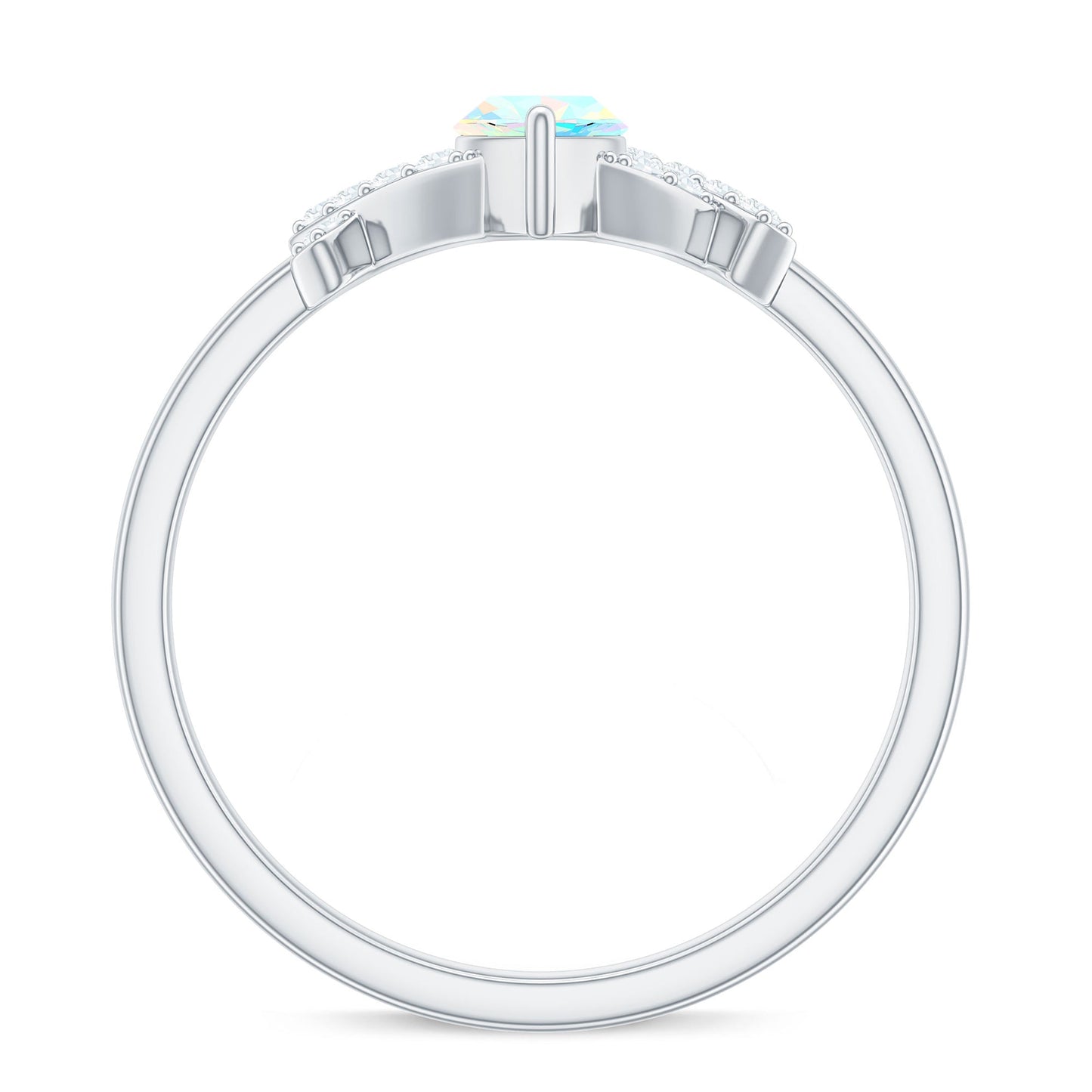 Natural Marquise Opal Diamond Engagement Ring with Certificate