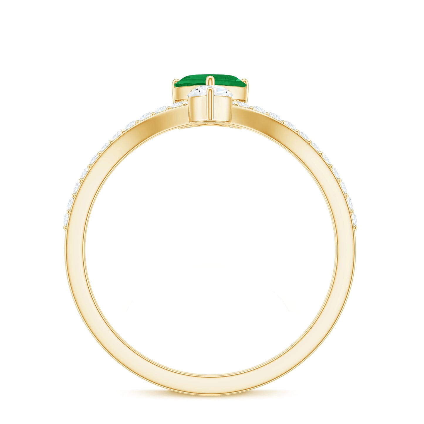 Designer Emerald Heart Engagement Ring with Diamond