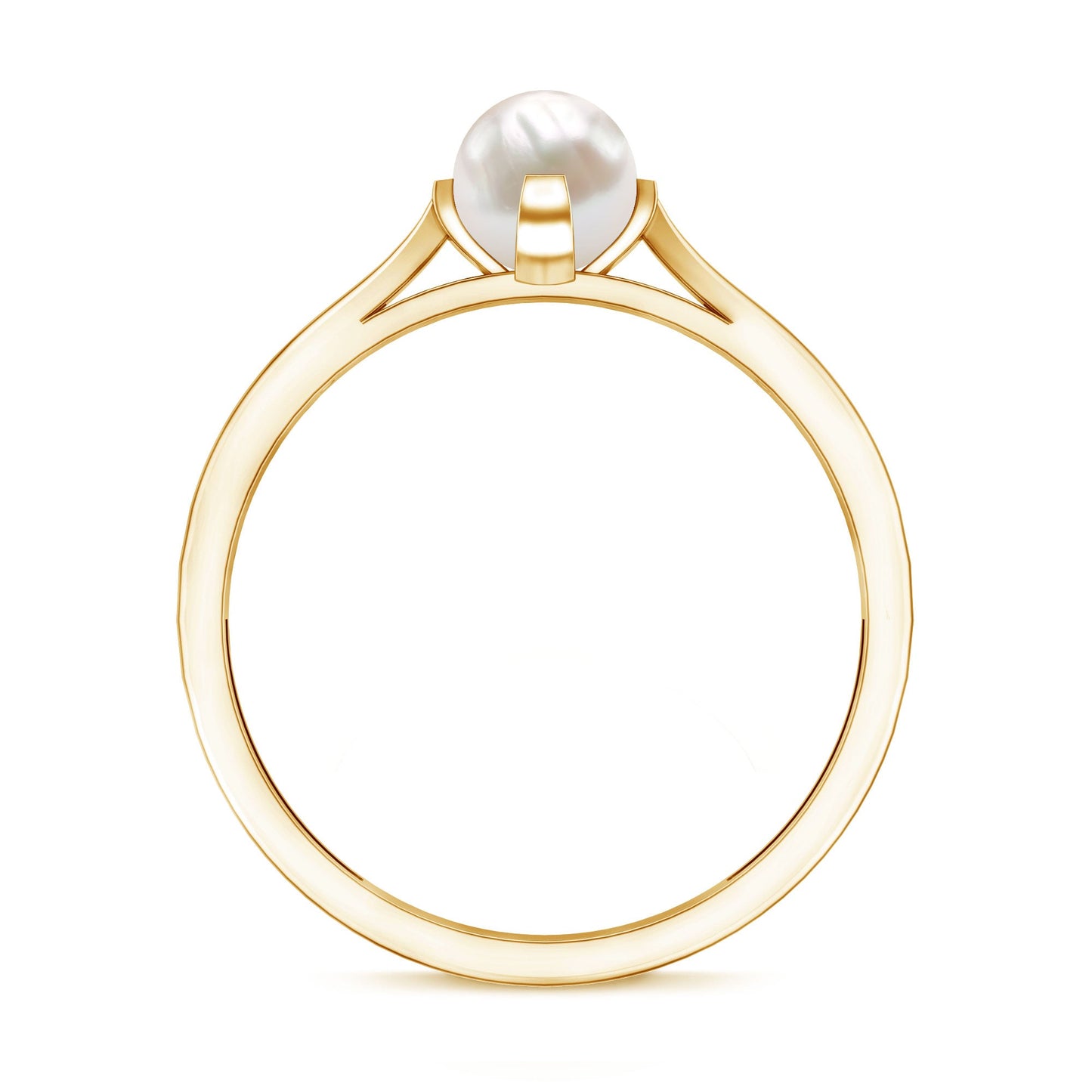 Cultured 2 Carat Freshwater Pearl Solitaire Promise Ring with Diamond