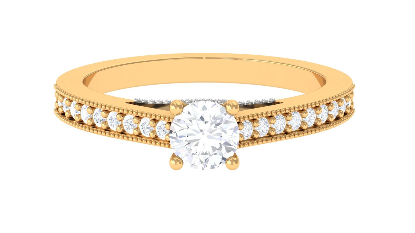 Natural Diamond Promise Ring with Hidden Heart