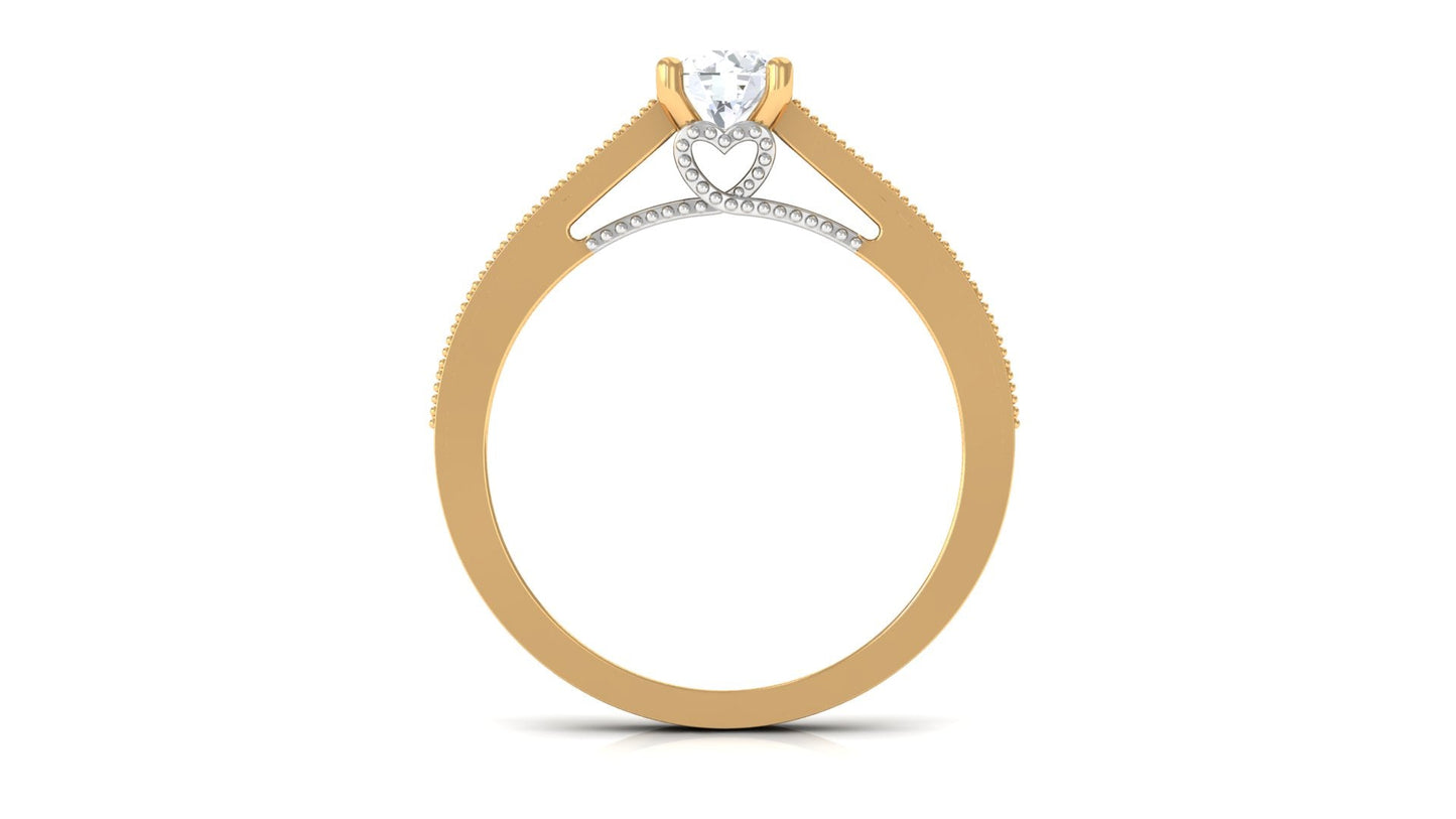 Natural Diamond Promise Ring with Hidden Heart