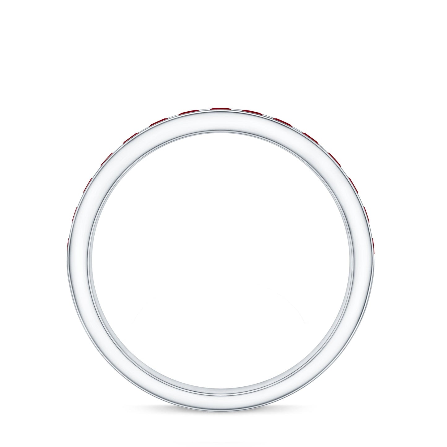 Natural Ruby Half Eternity Anniversary Ring in Channel Set