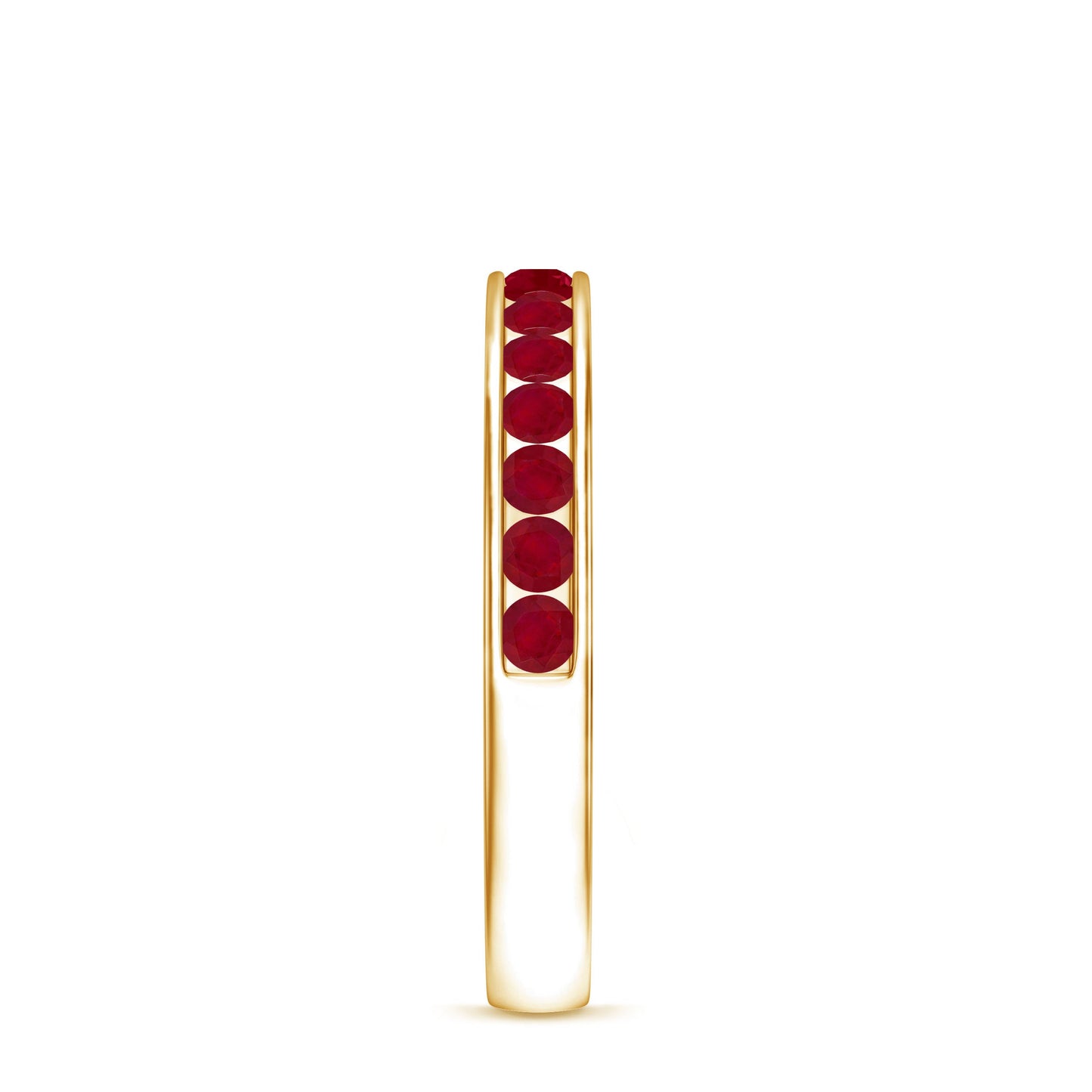 Natural Ruby Half Eternity Anniversary Ring in Channel Set