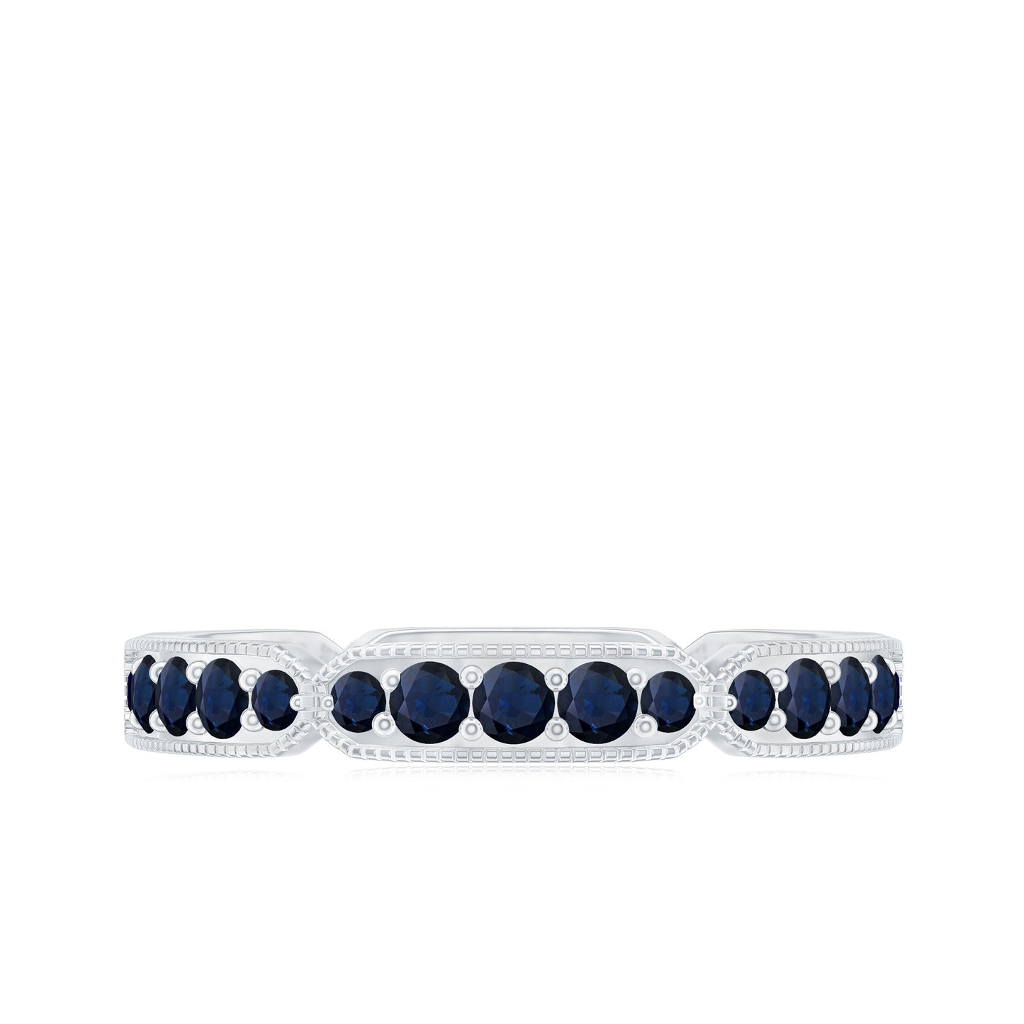 Real Blue Sapphire Eternity Ring for Women