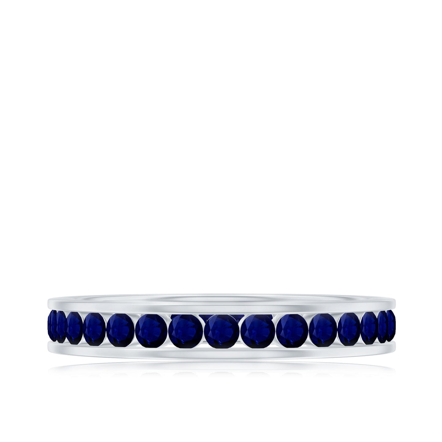 Natural Blue Sapphire Eternity Stackable Ring for Women