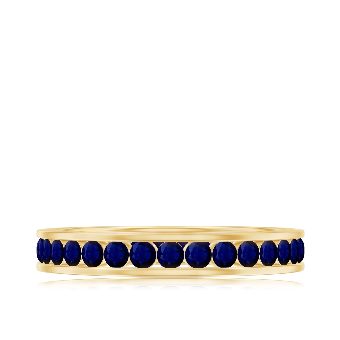 Natural Blue Sapphire Eternity Stackable Ring for Women