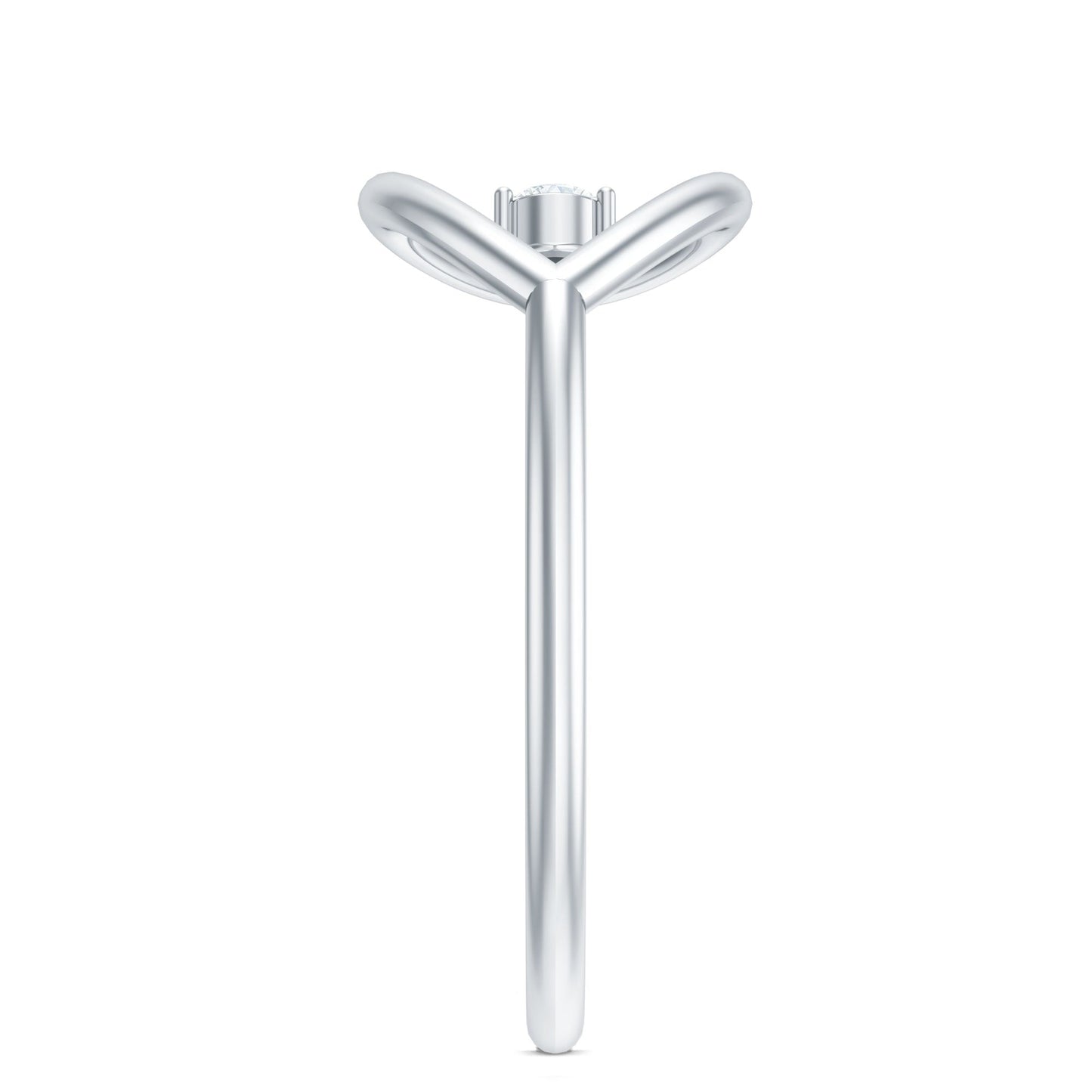 Diamond Open Teardrop Ring in Prong Setting