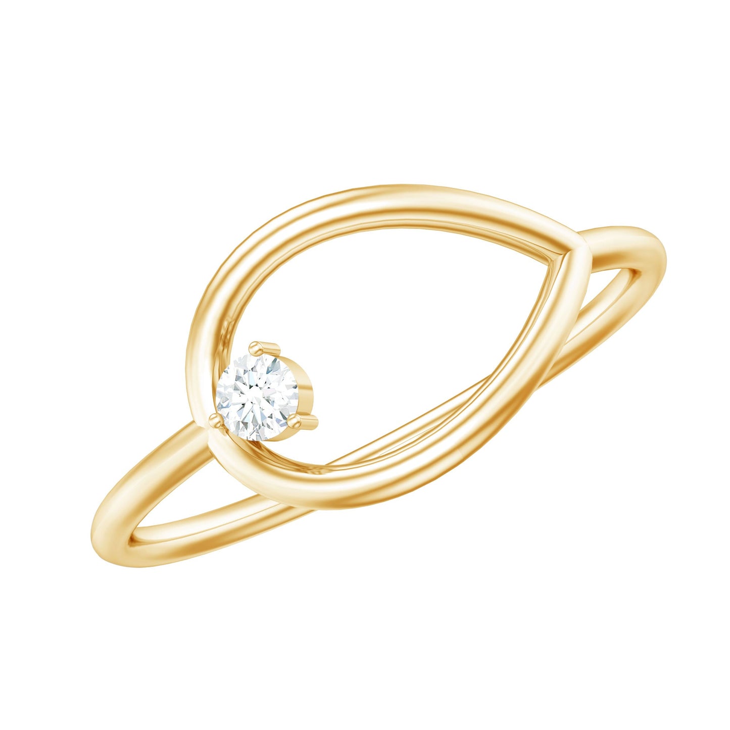 Diamond Open Teardrop Ring in Prong Setting
