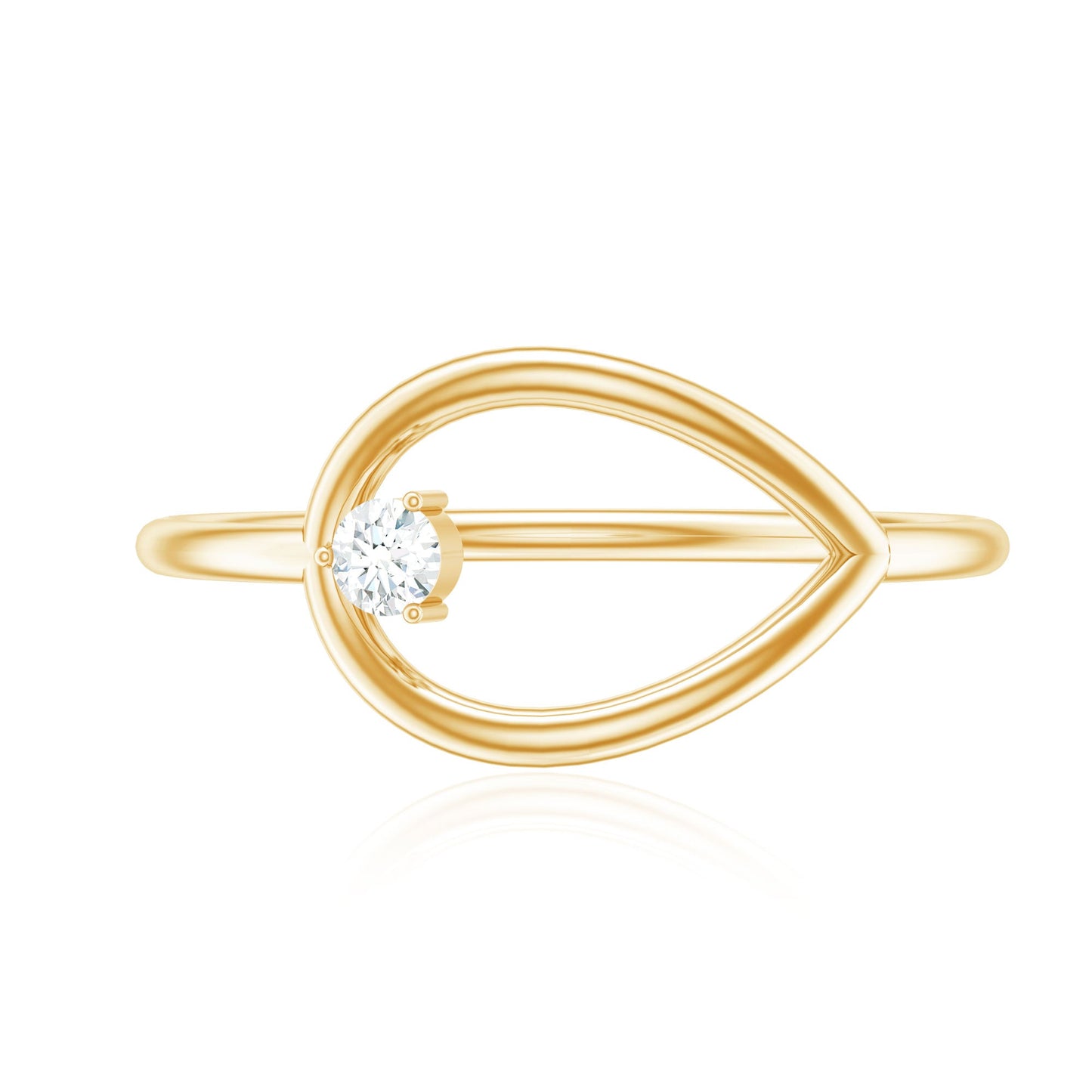 Diamond Open Teardrop Ring in Prong Setting