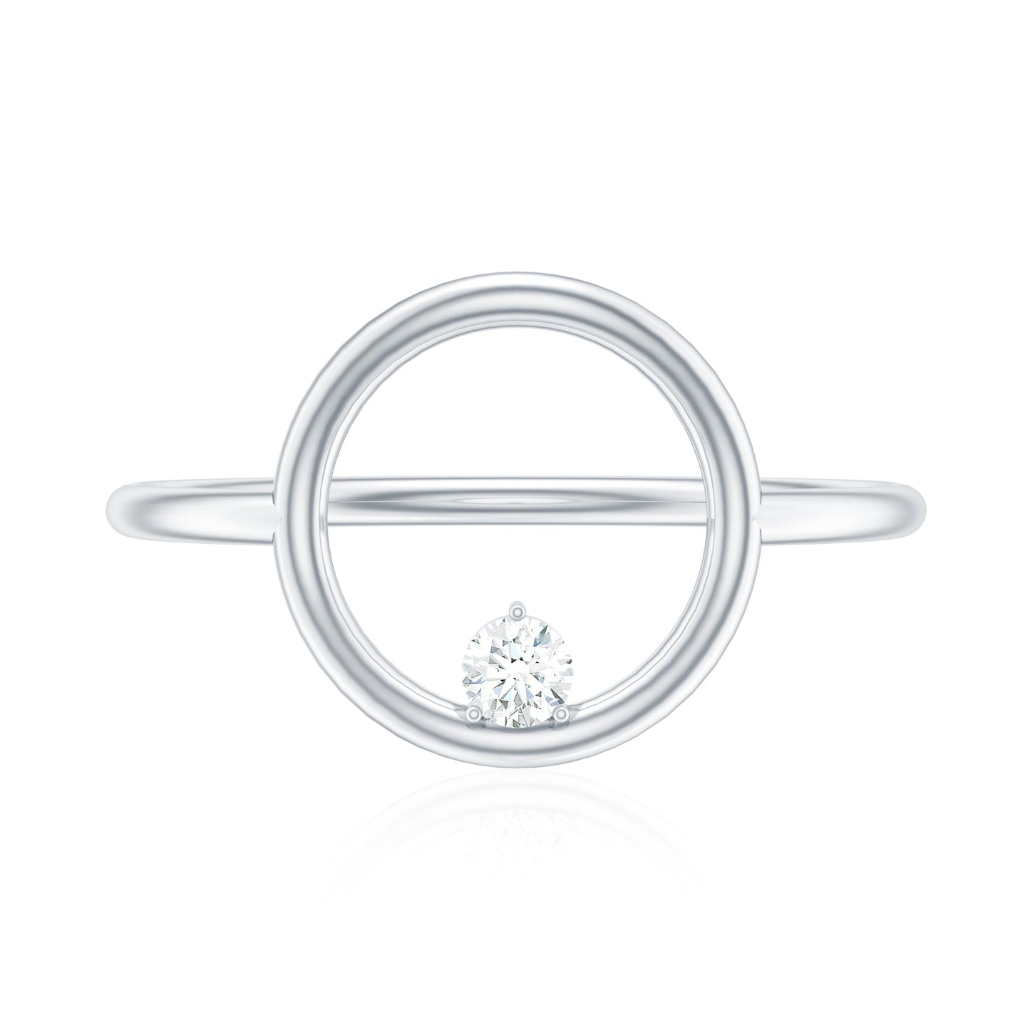 Certified Diamond Open Circle Ring for Women