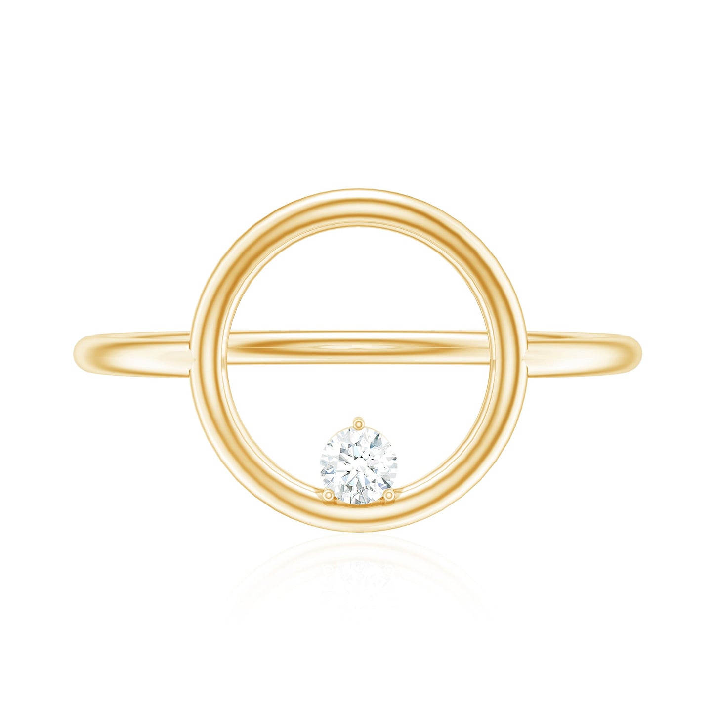 Certified Diamond Open Circle Ring for Women