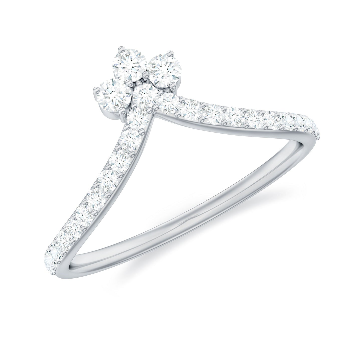 Real Diamond Curved Enhancer Ring for Women