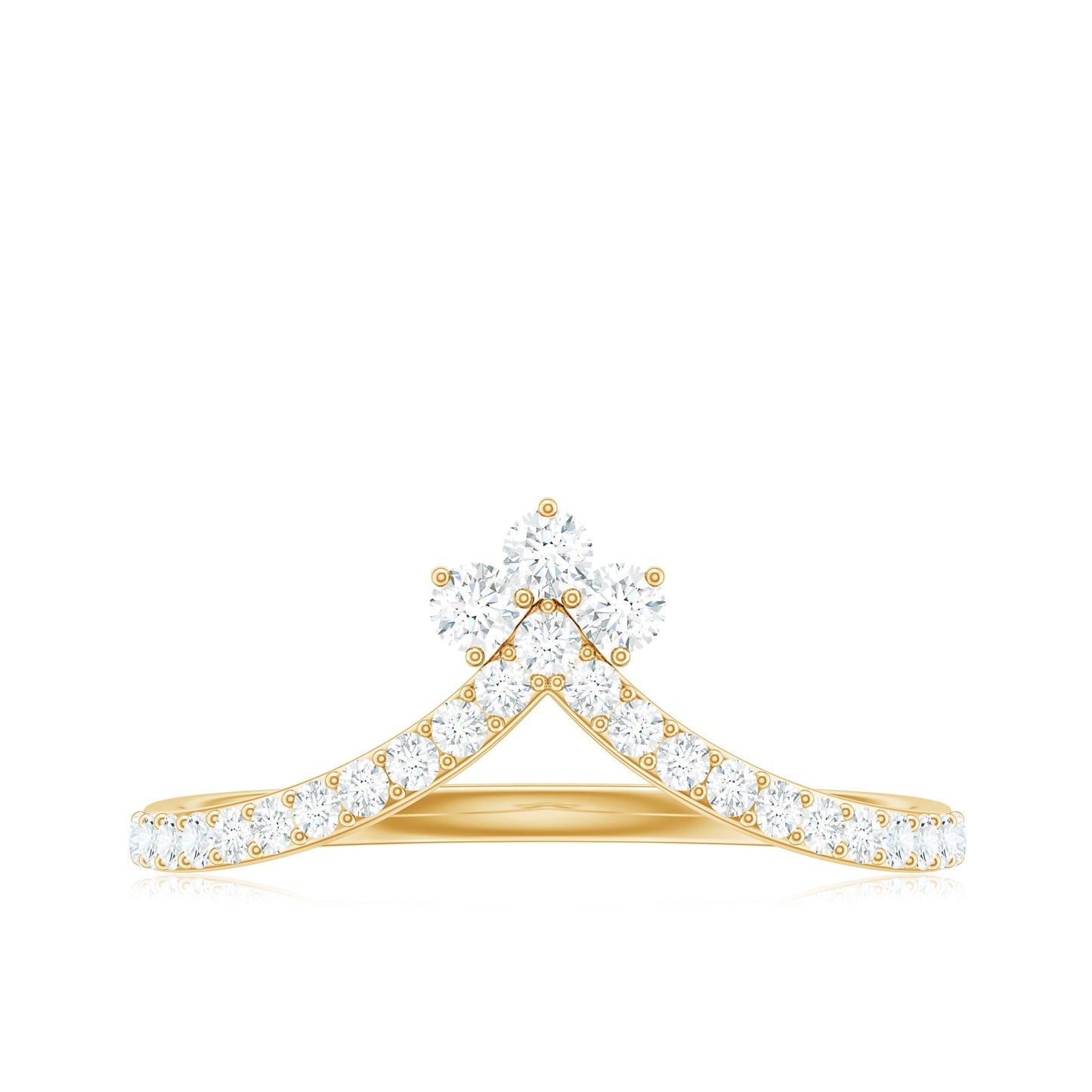 Real Diamond Curved Enhancer Ring for Women