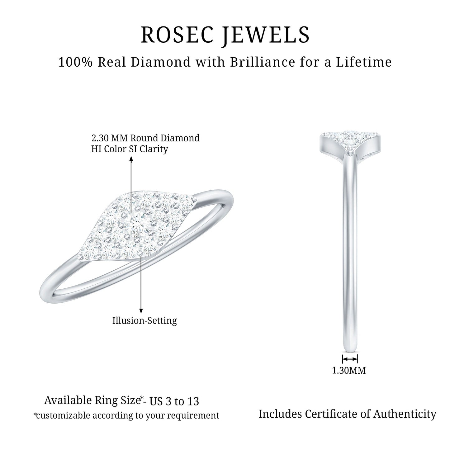 Certified Diamond Cluster Ring in Illusion Setting
