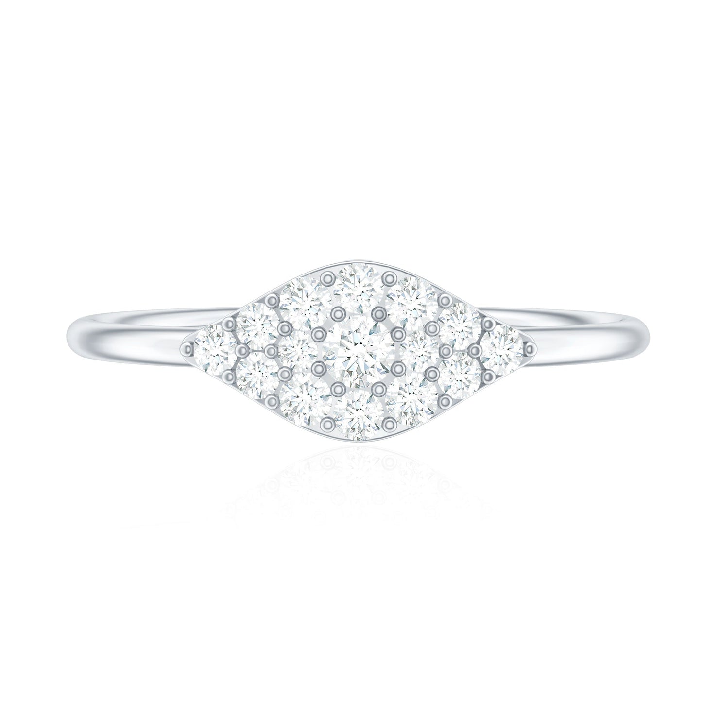Certified Diamond Cluster Ring in Illusion Setting