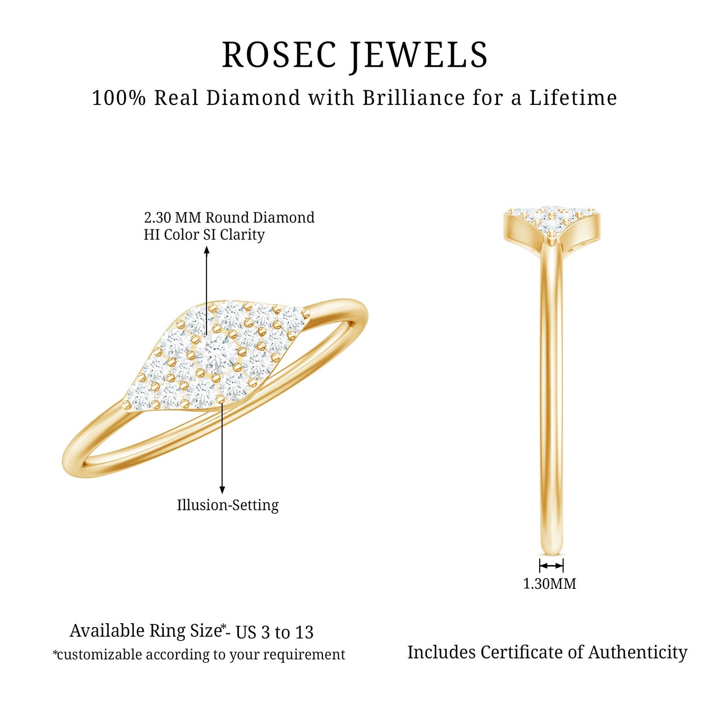 Certified Diamond Cluster Ring in Illusion Setting