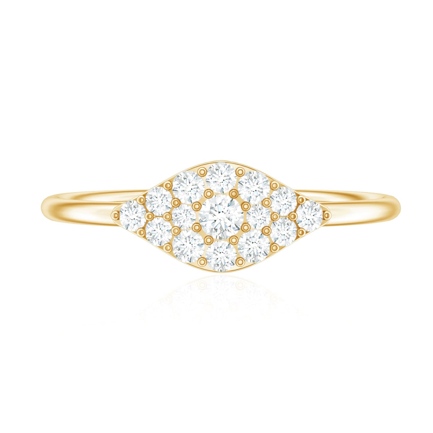 Certified Diamond Cluster Ring in Illusion Setting