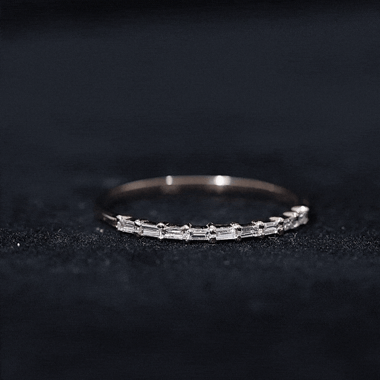 Baguette Diamond East West Stackable Ring