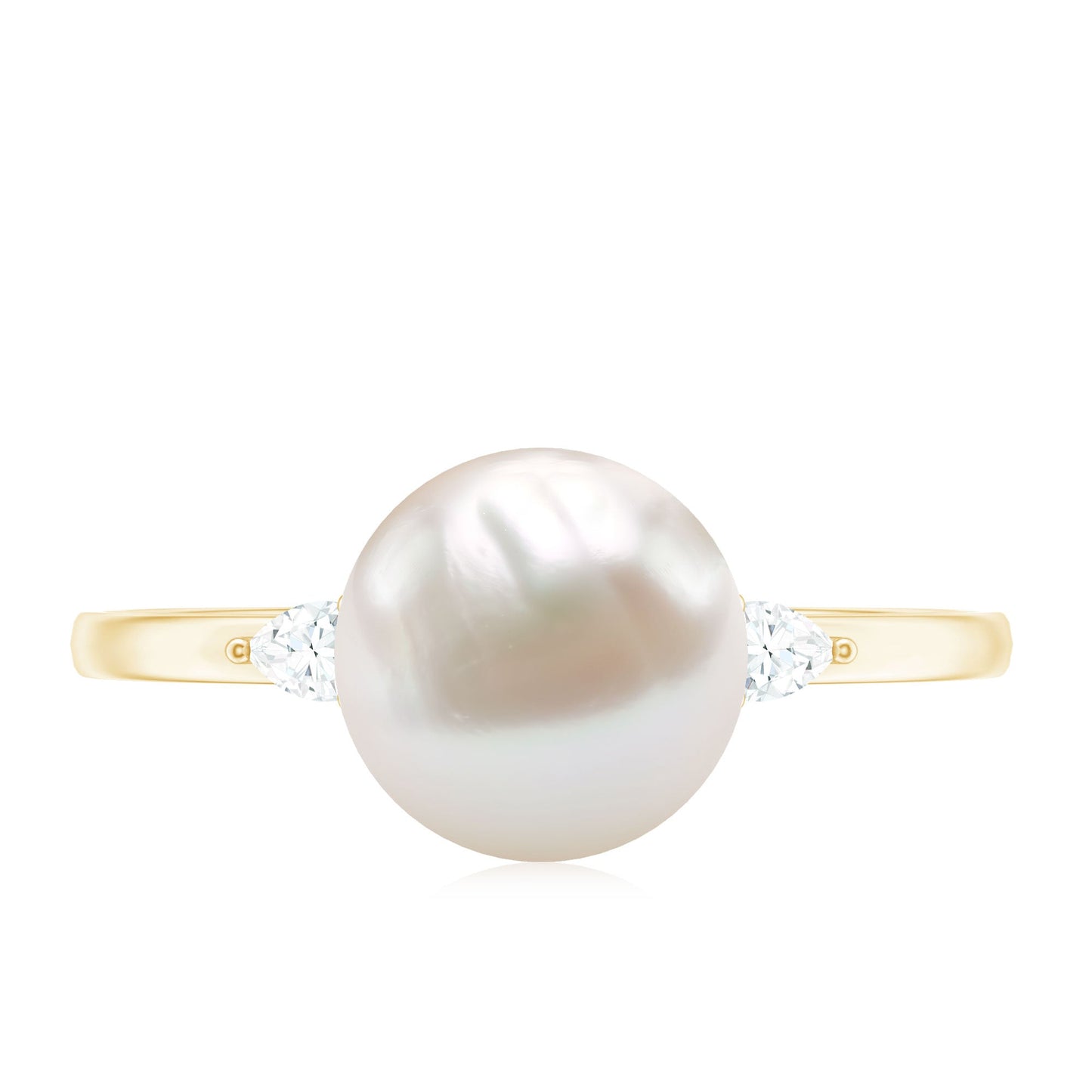 Real 7.48 Carat Freshwater Pearl Solitaire Engagement Ring with Diamond