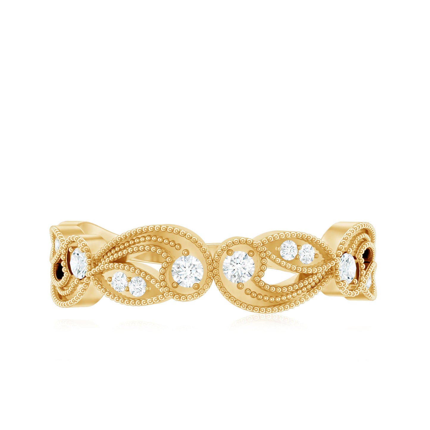 Diamond Band Ring with Milgrain Details