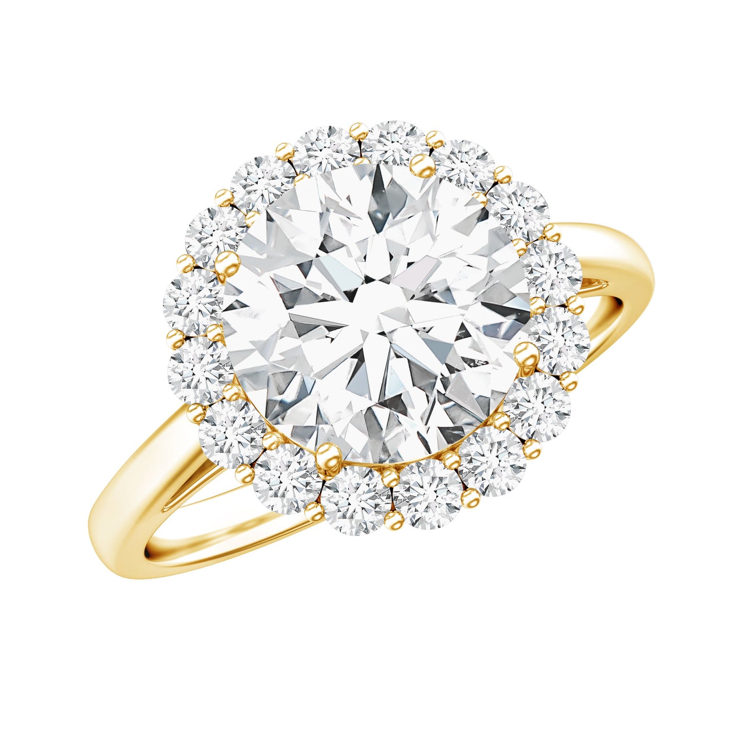 Classic Round Cut Moissanite Big Engagement Ring