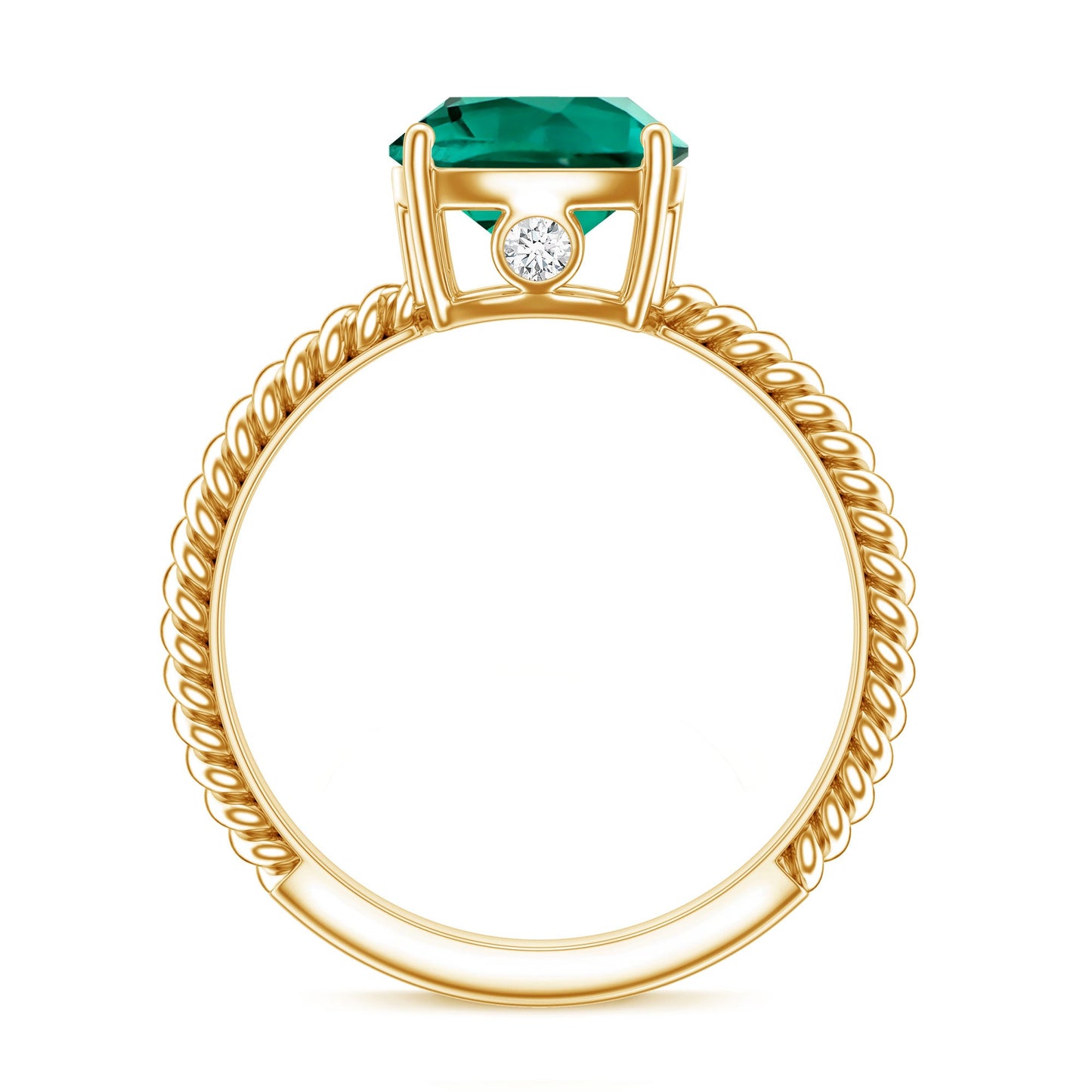 Certified 2 Carat Cushion Cut Lab Grown Emerald Ring for Engagement