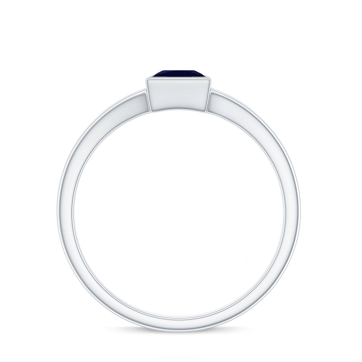 Princess Cut 0.4 Carat Blue Sapphire Solitaire Promise Ring in Split Shank