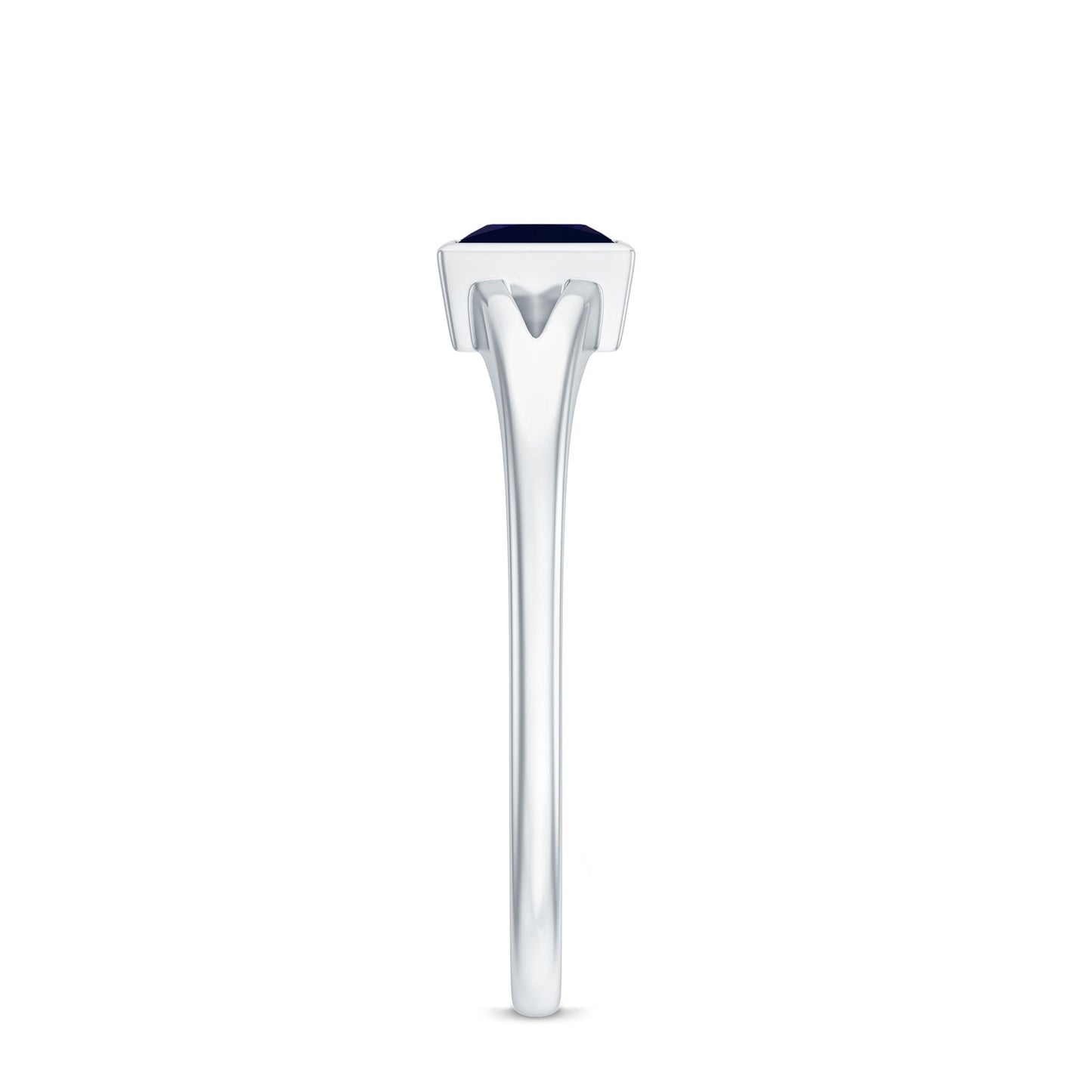 Princess Cut 0.4 Carat Blue Sapphire Solitaire Promise Ring in Split Shank