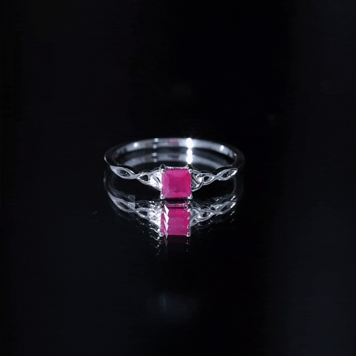 Natural Princess Cut Ruby Irish Promise Ping