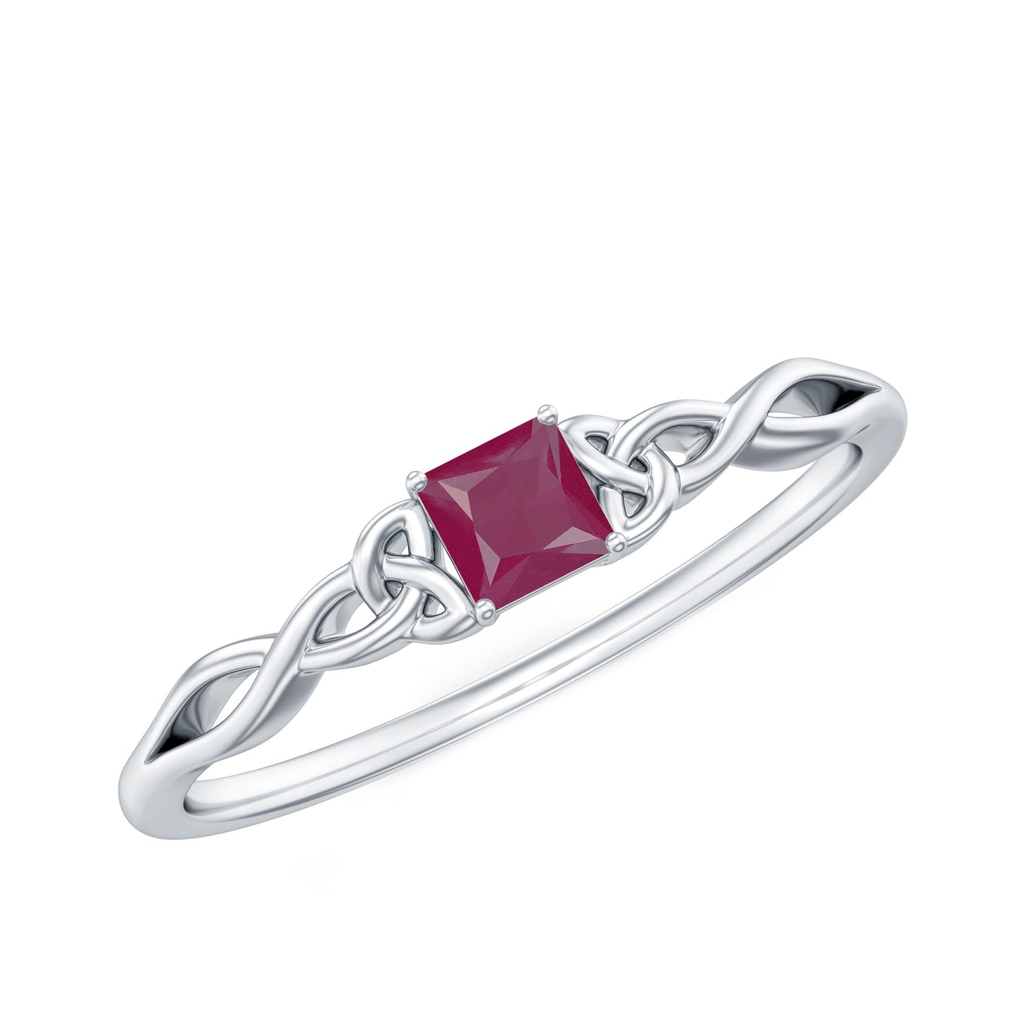 Natural Princess Cut Ruby Irish Promise Ping