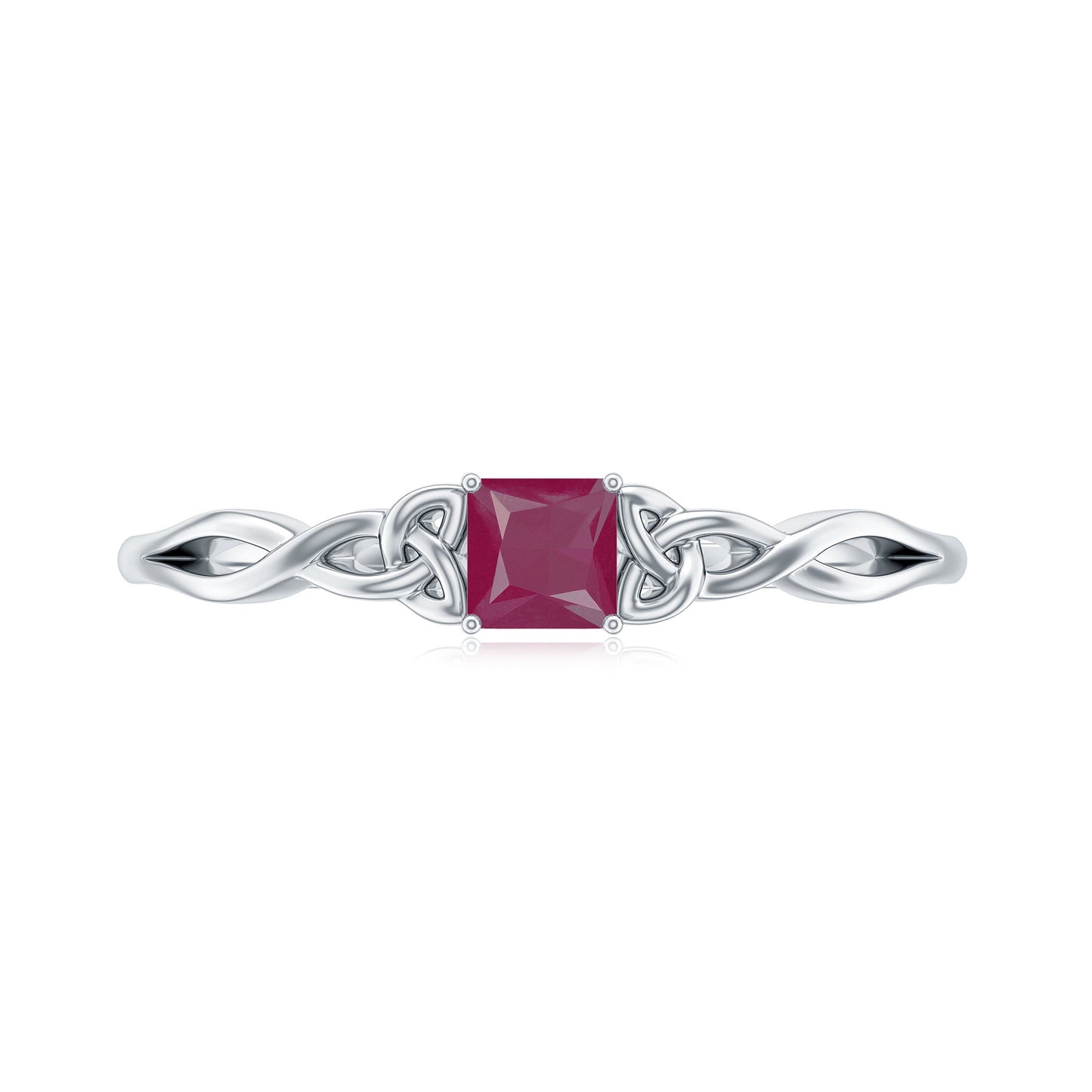 Natural Princess Cut Ruby Irish Promise Ping
