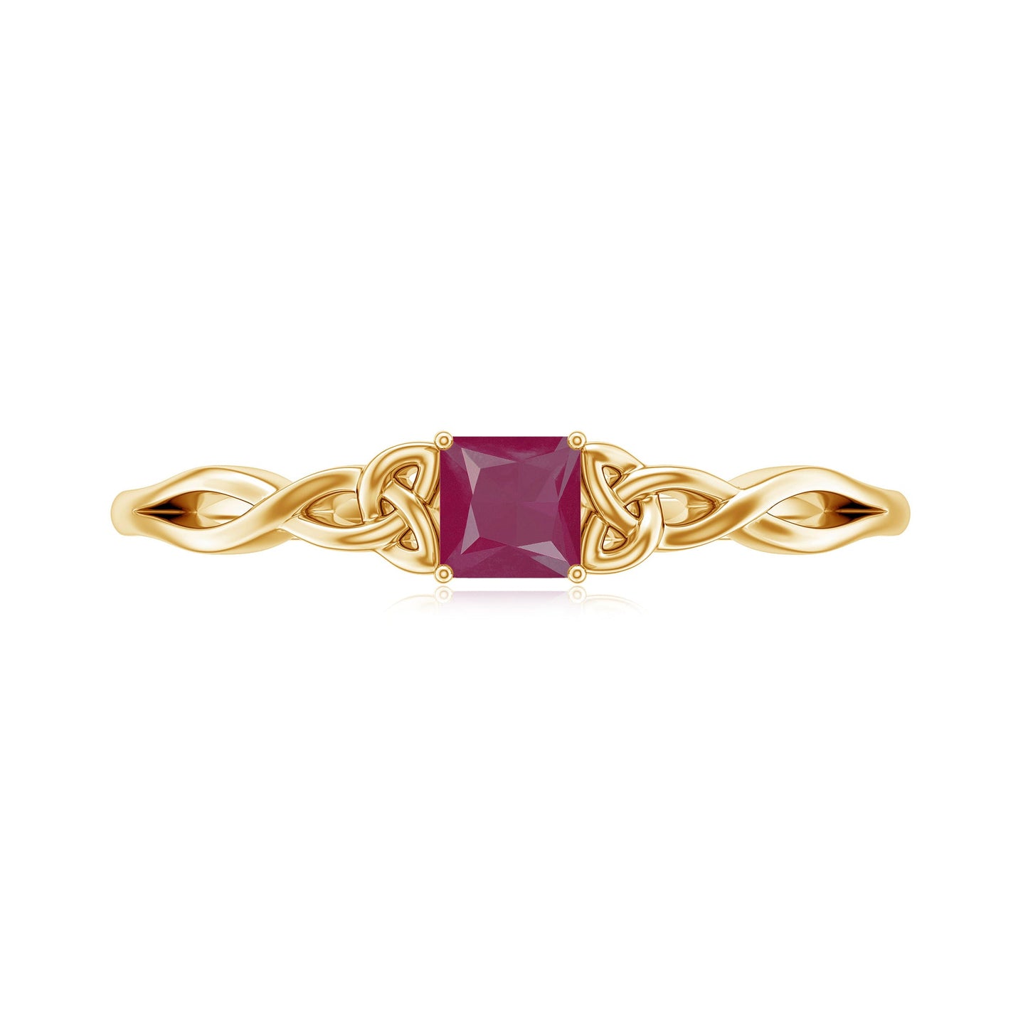 Natural Princess Cut Ruby Irish Promise Ping