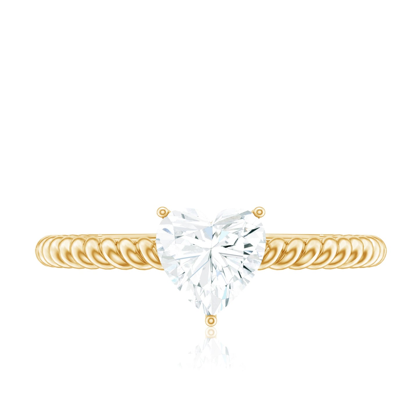 Moissanite Solitaire Promise Ring with Twisted Rope Band