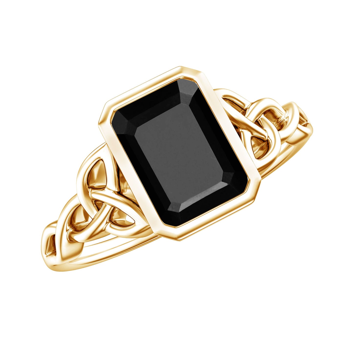 1.6 Carat Lab Grown Black Diamond Celtic Knot Engagement Ring with Surprise White Diamond