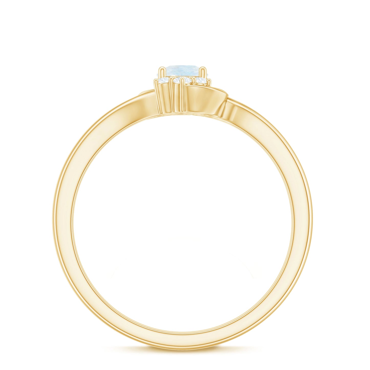 Genuine Moonstone and Diamond Bypass Promise Ring