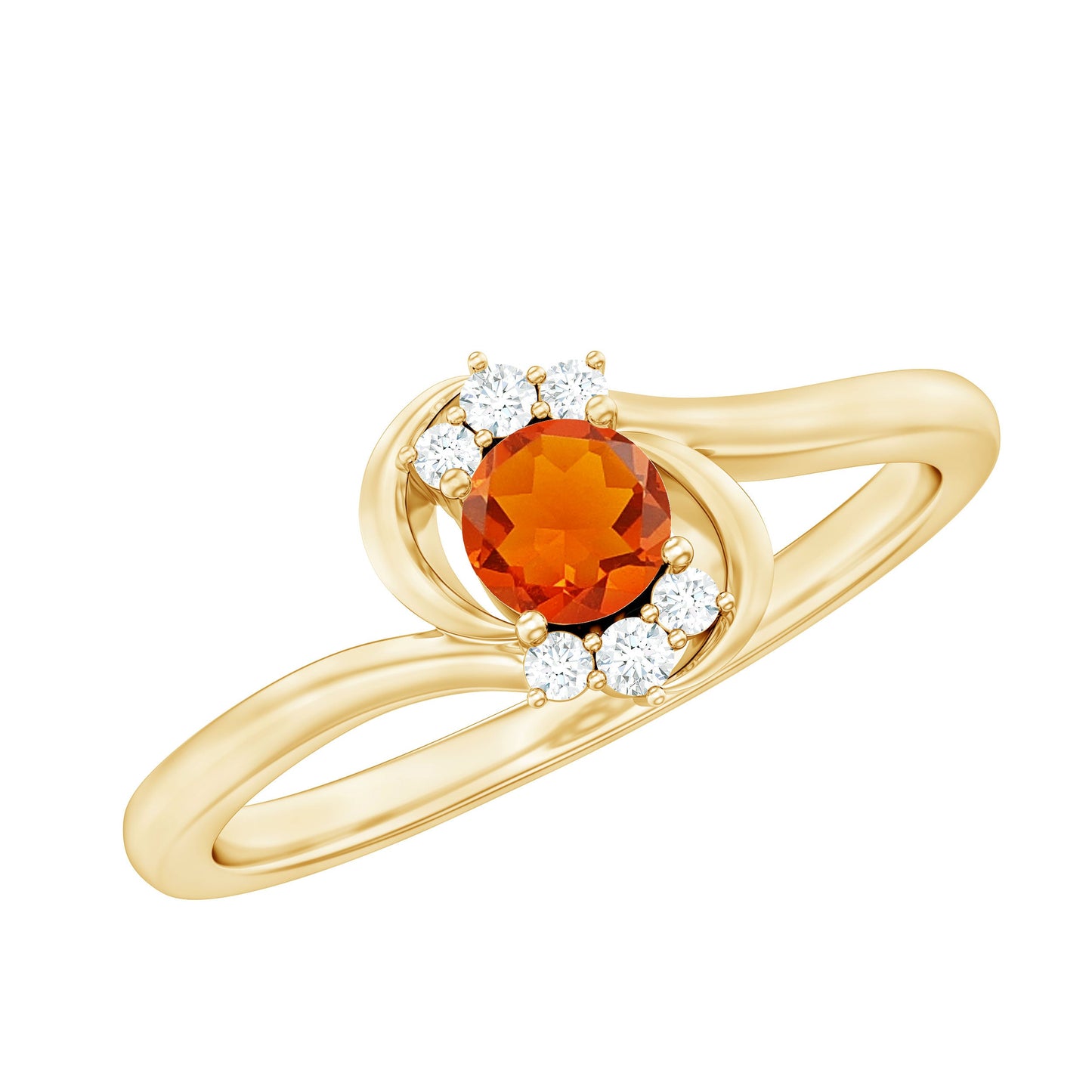 0.4 Carat Fire Opal and Diamond Bypass Promise Ring