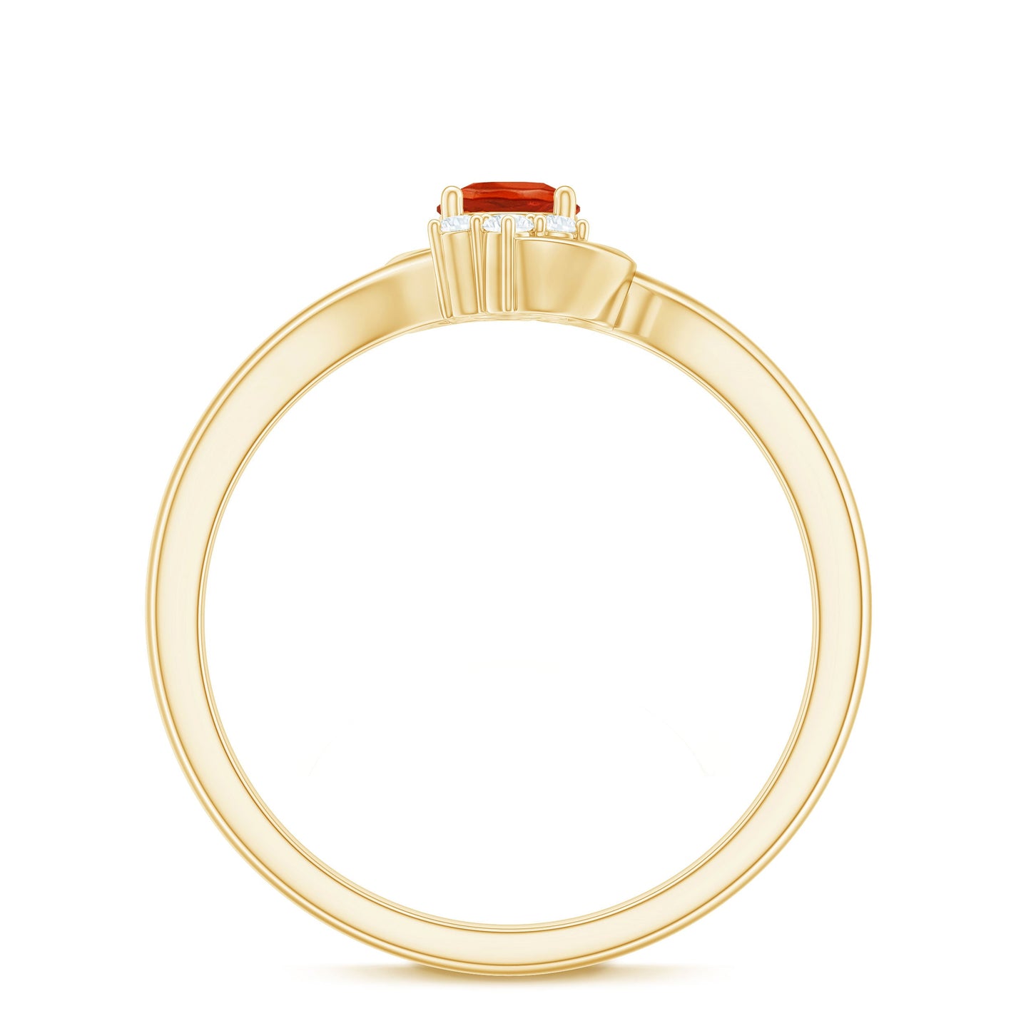 0.4 Carat Fire Opal and Diamond Bypass Promise Ring