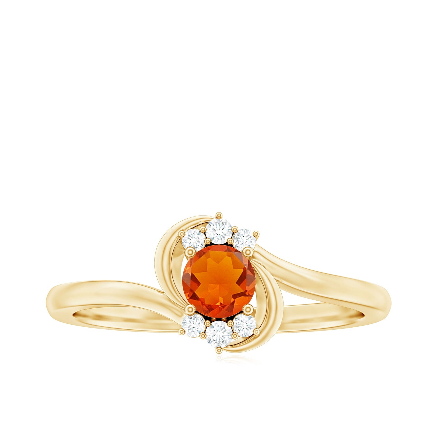 0.4 Carat Fire Opal and Diamond Bypass Promise Ring