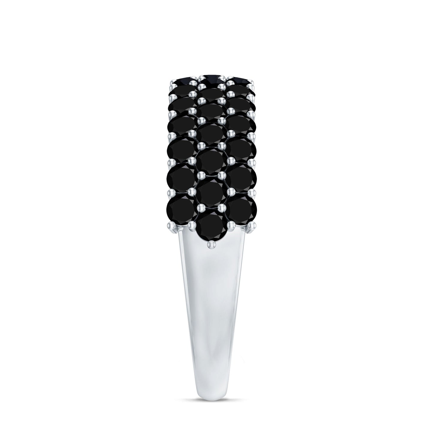 Certified Lab Grown Black Diamond Half Eternity Band Ring for Women