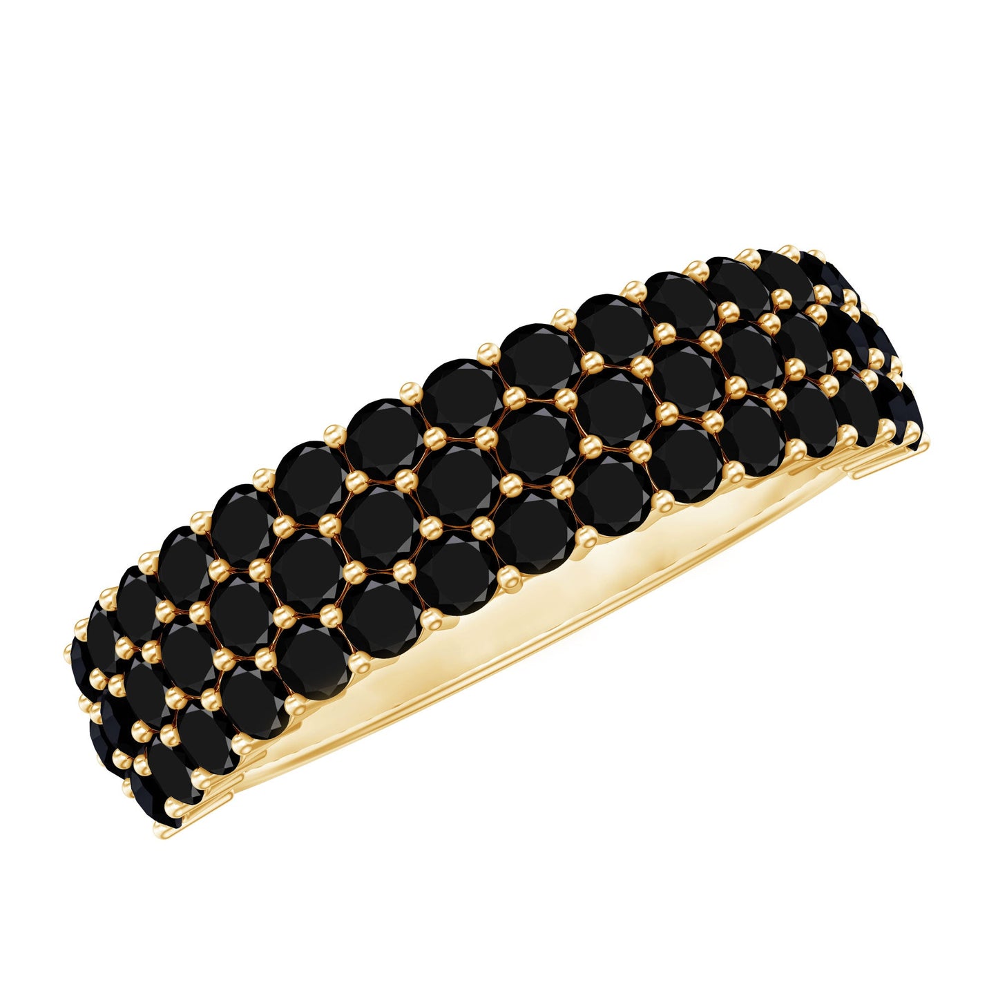 Certified Lab Grown Black Diamond Half Eternity Band Ring for Women