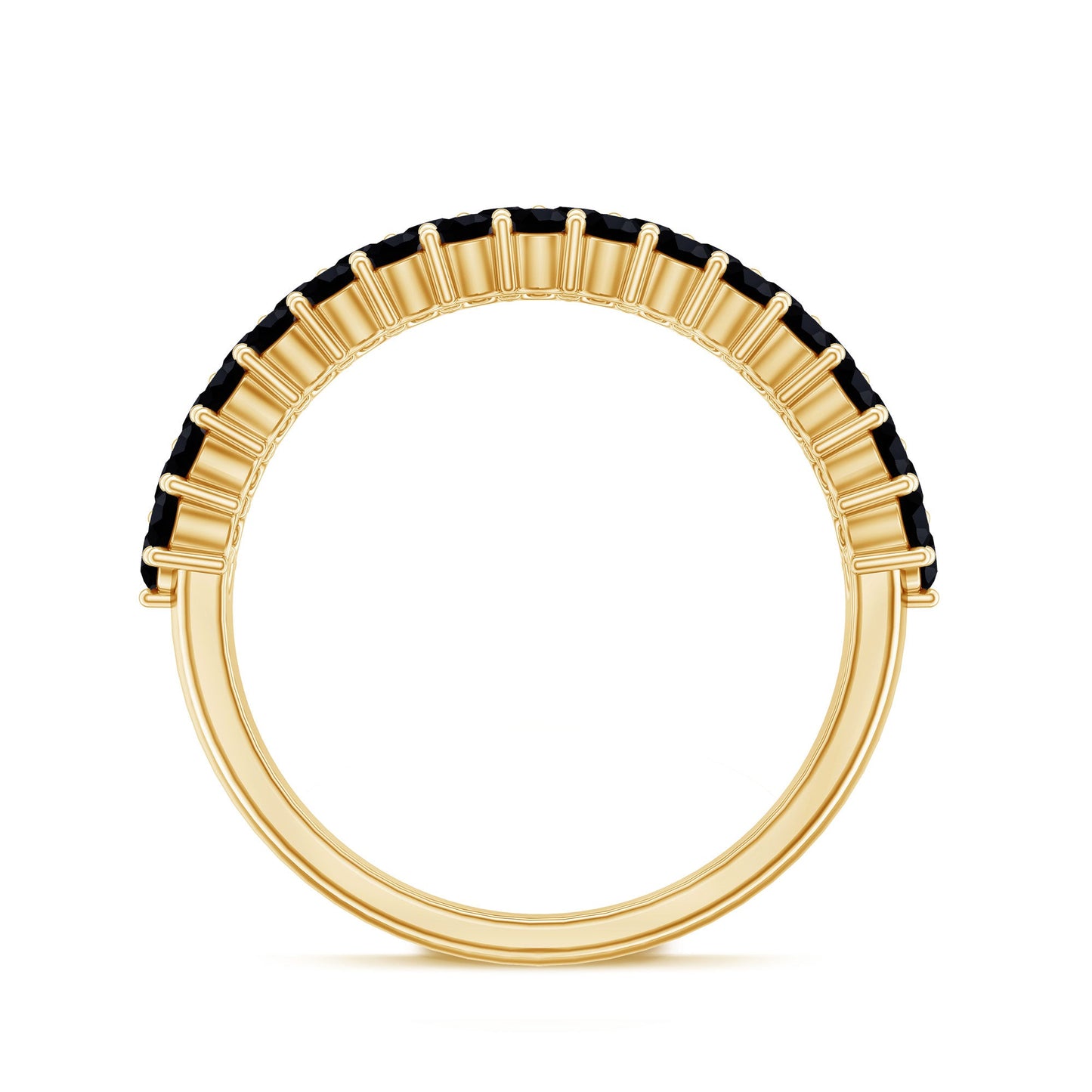 Certified Lab Grown Black Diamond Half Eternity Band Ring for Women