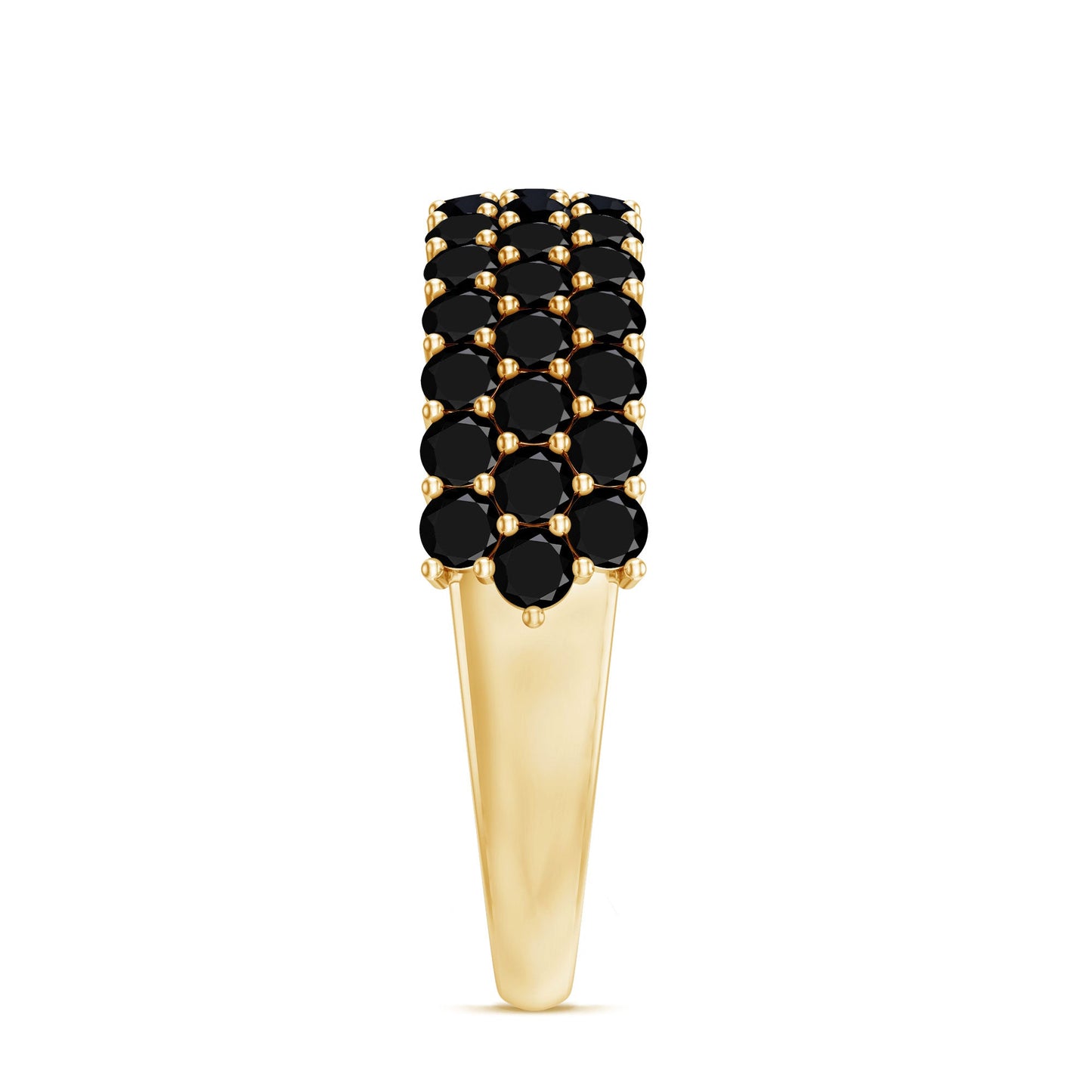 Certified Lab Grown Black Diamond Half Eternity Band Ring for Women