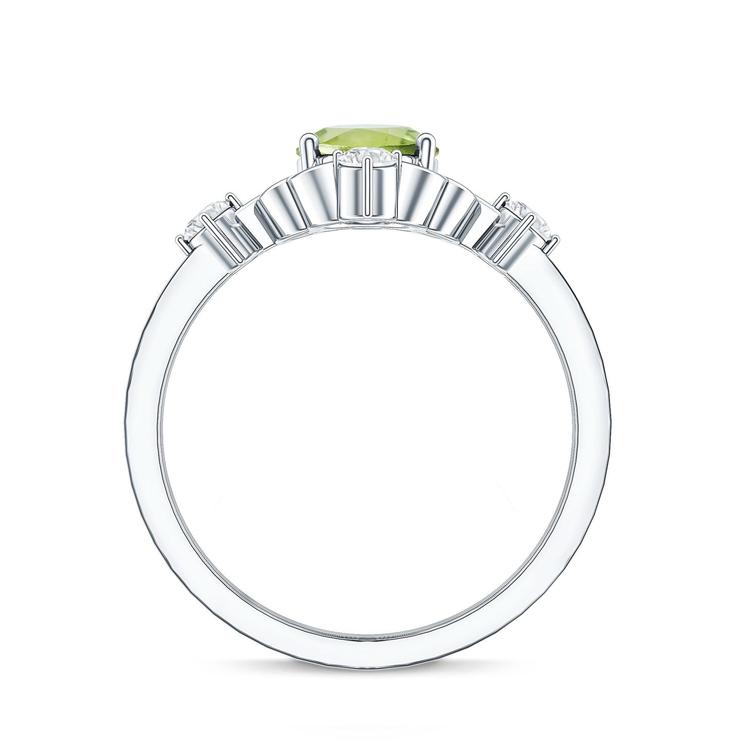 Oval Moonstone Cocktail Ring with Diamond