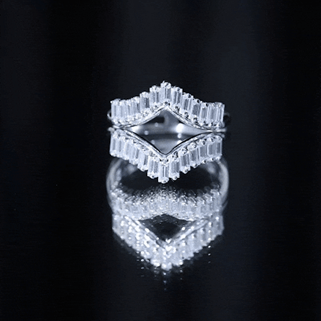 Baguette Cut Moissanite Engagement Ring Enhancer