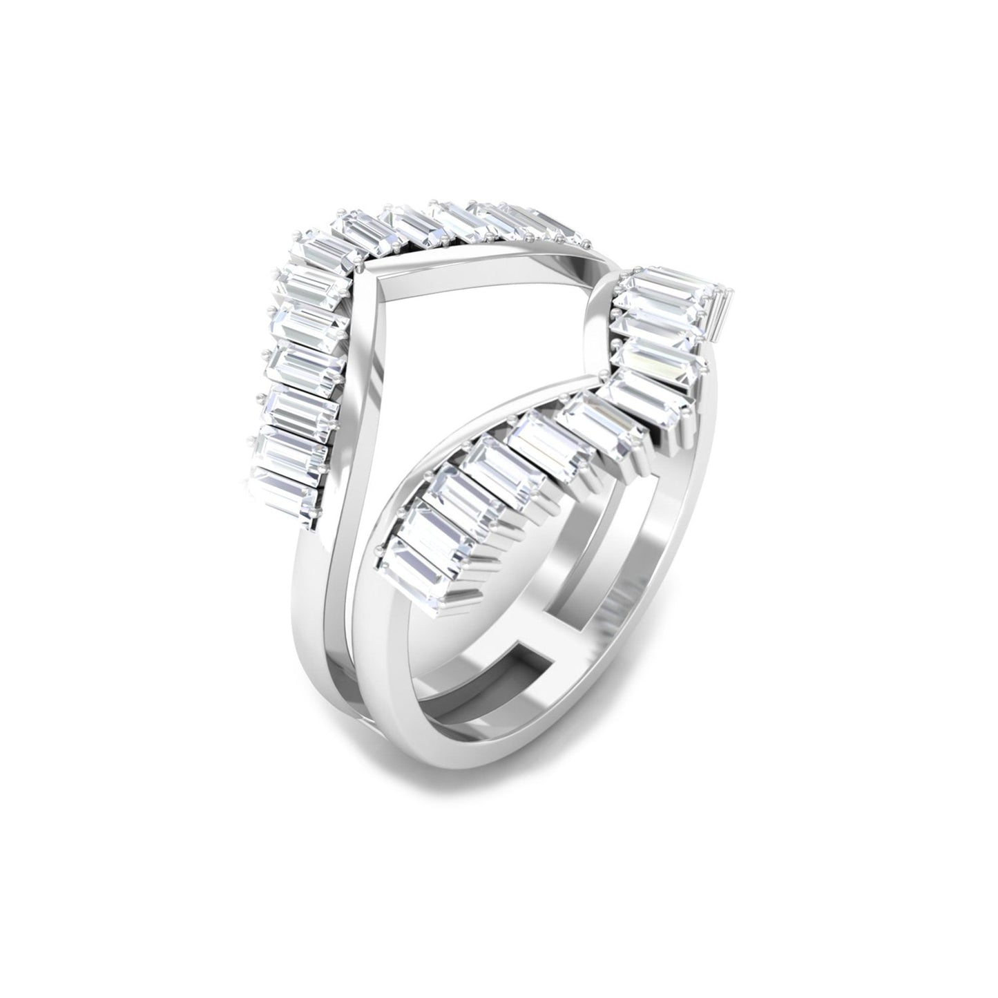 Baguette Cut Moissanite Engagement Ring Enhancer