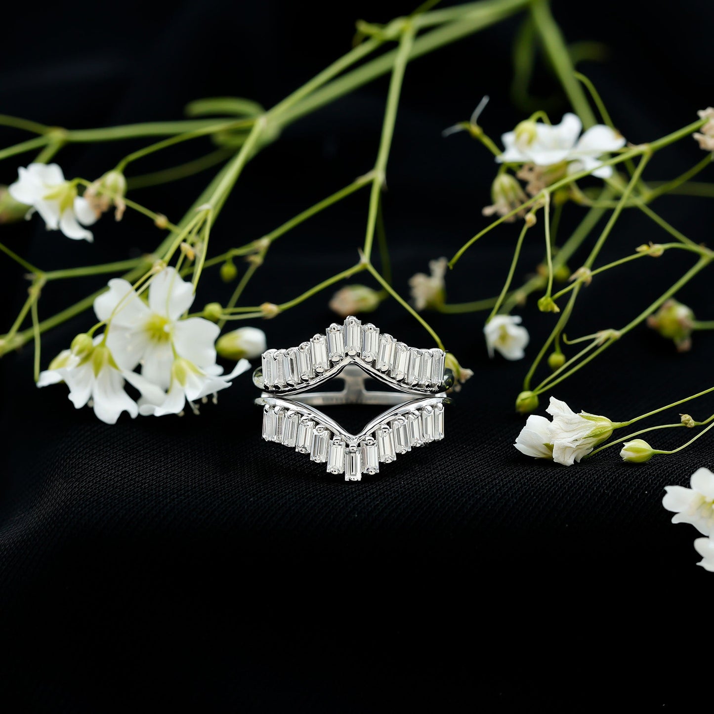 Baguette Cut Moissanite Engagement Ring Enhancer