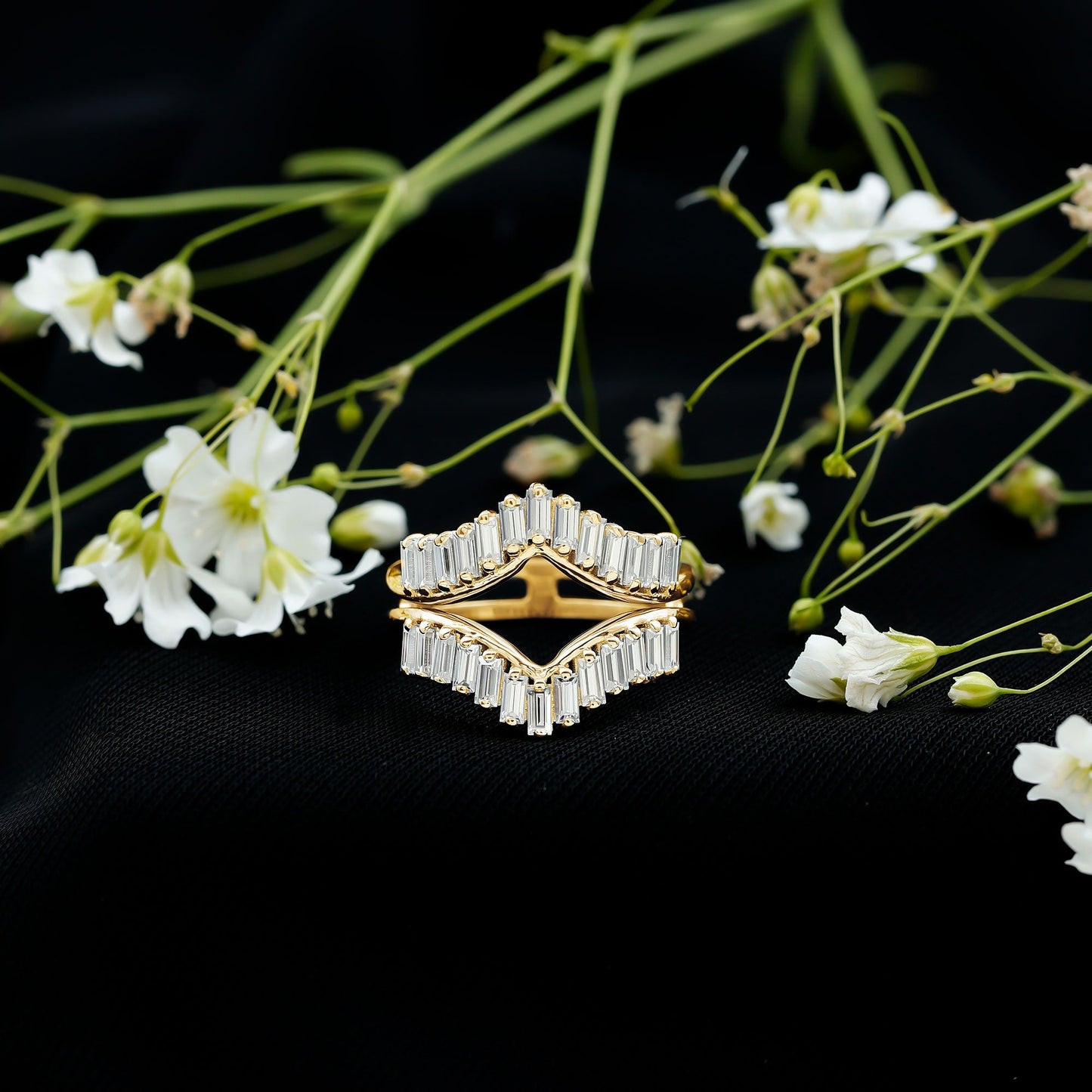 Baguette Cut Moissanite Engagement Ring Enhancer