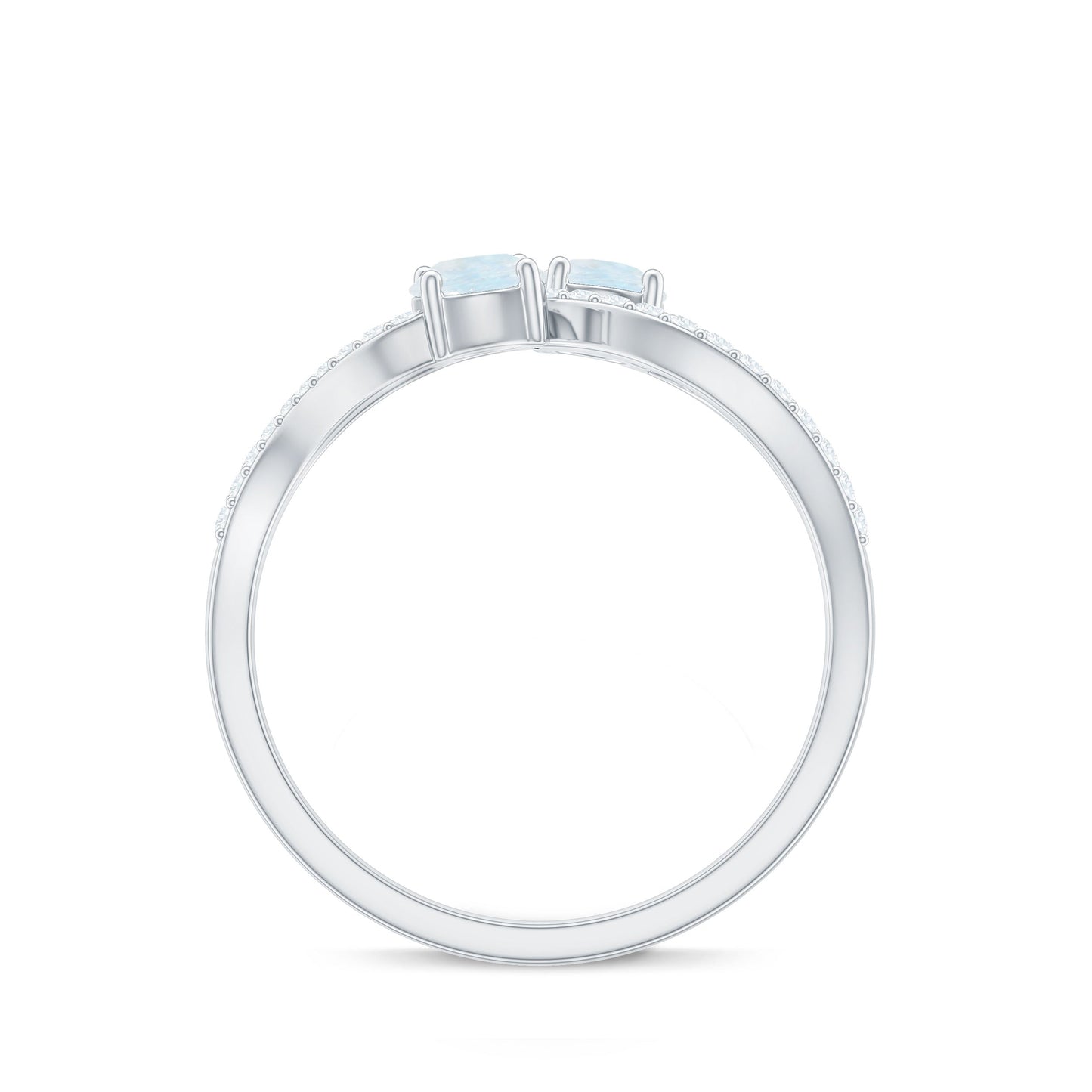 Minimal Moonstone and Diamond Infinity Engagement Ring