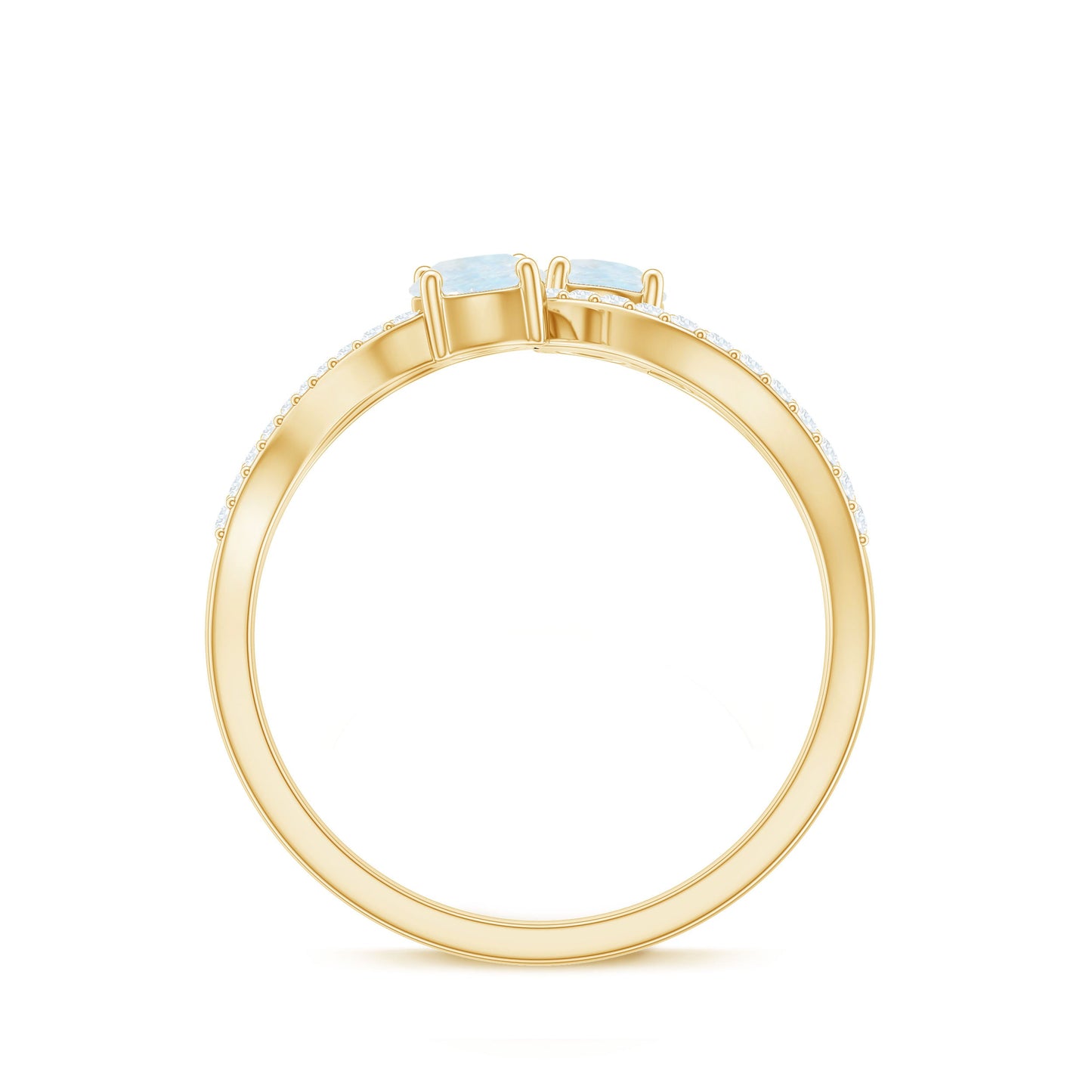 Minimal Moonstone and Diamond Infinity Engagement Ring