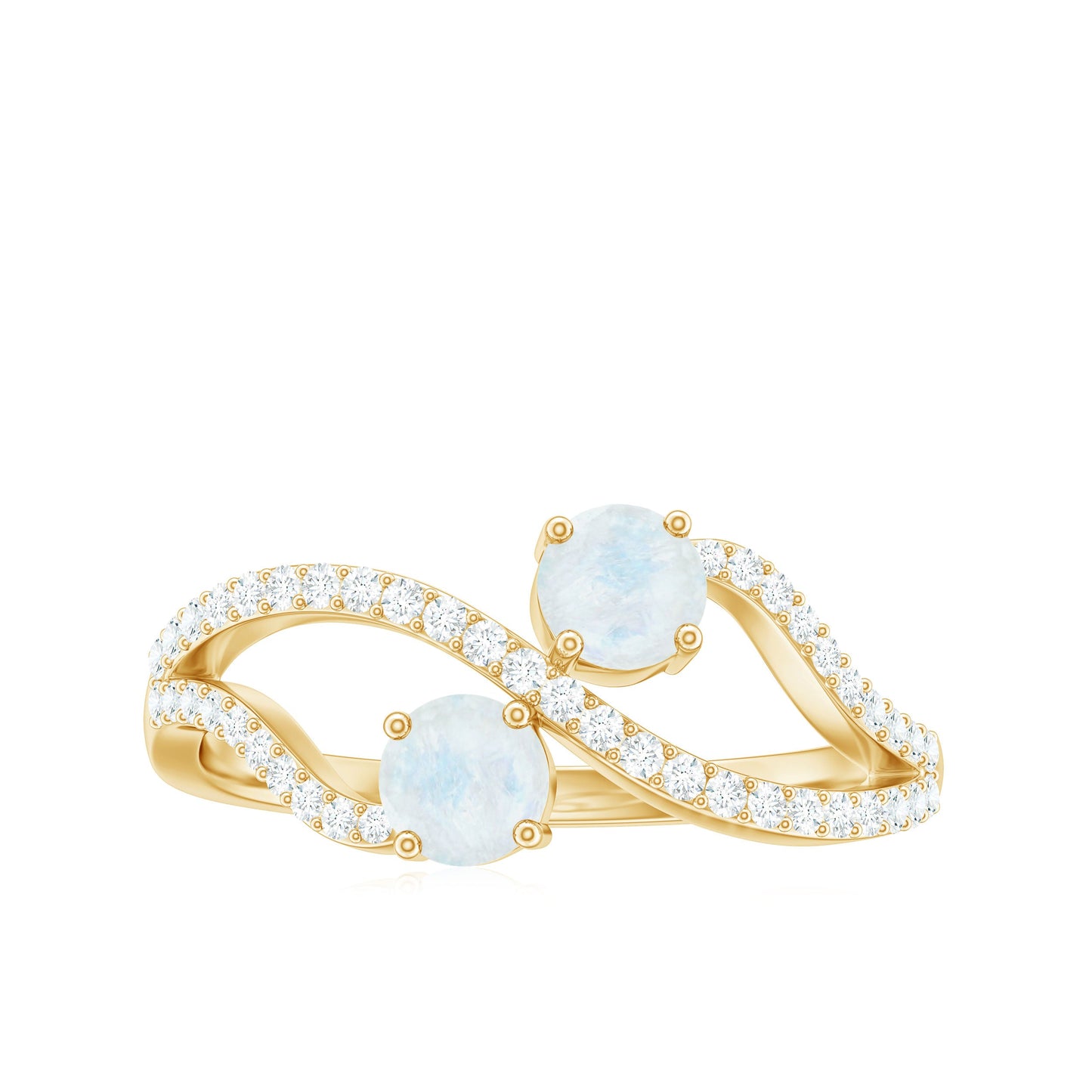 Minimal Moonstone and Diamond Infinity Engagement Ring